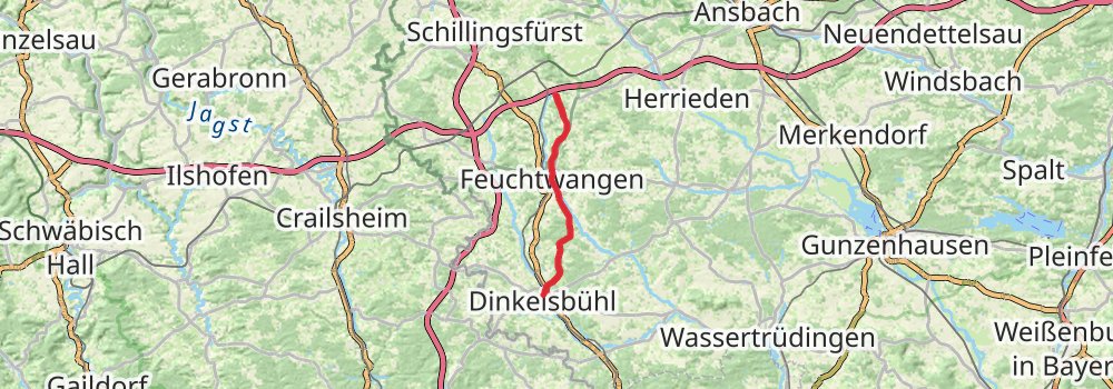 Romantische Straße stage 10 Map