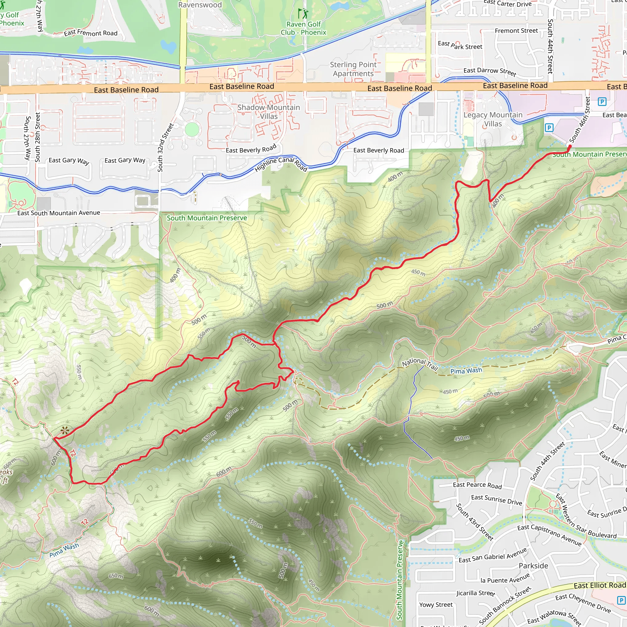 Mormon Loop and Javelina Canyon Trail mobile static map