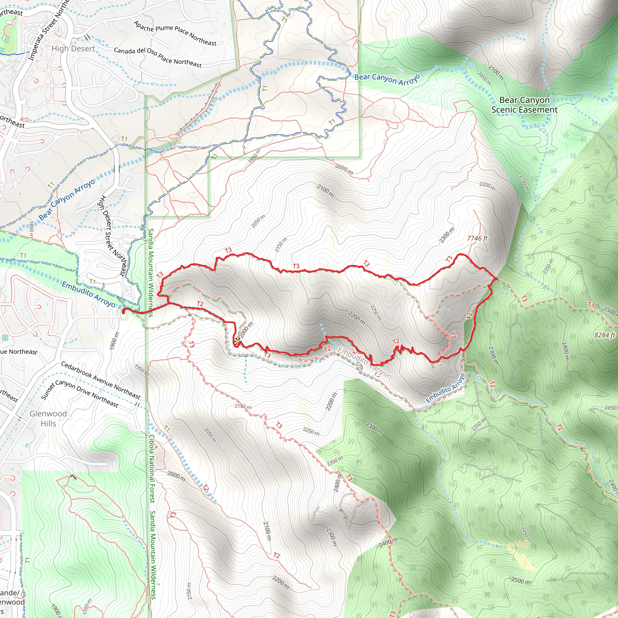 Oso Ridge and Embudito Loop Trail mobile static map