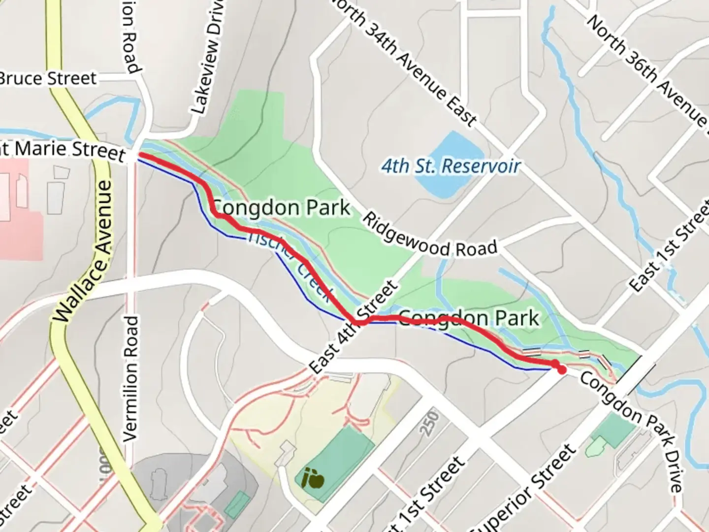 An image depicting the trail Tischer Creek and its surrounding area.