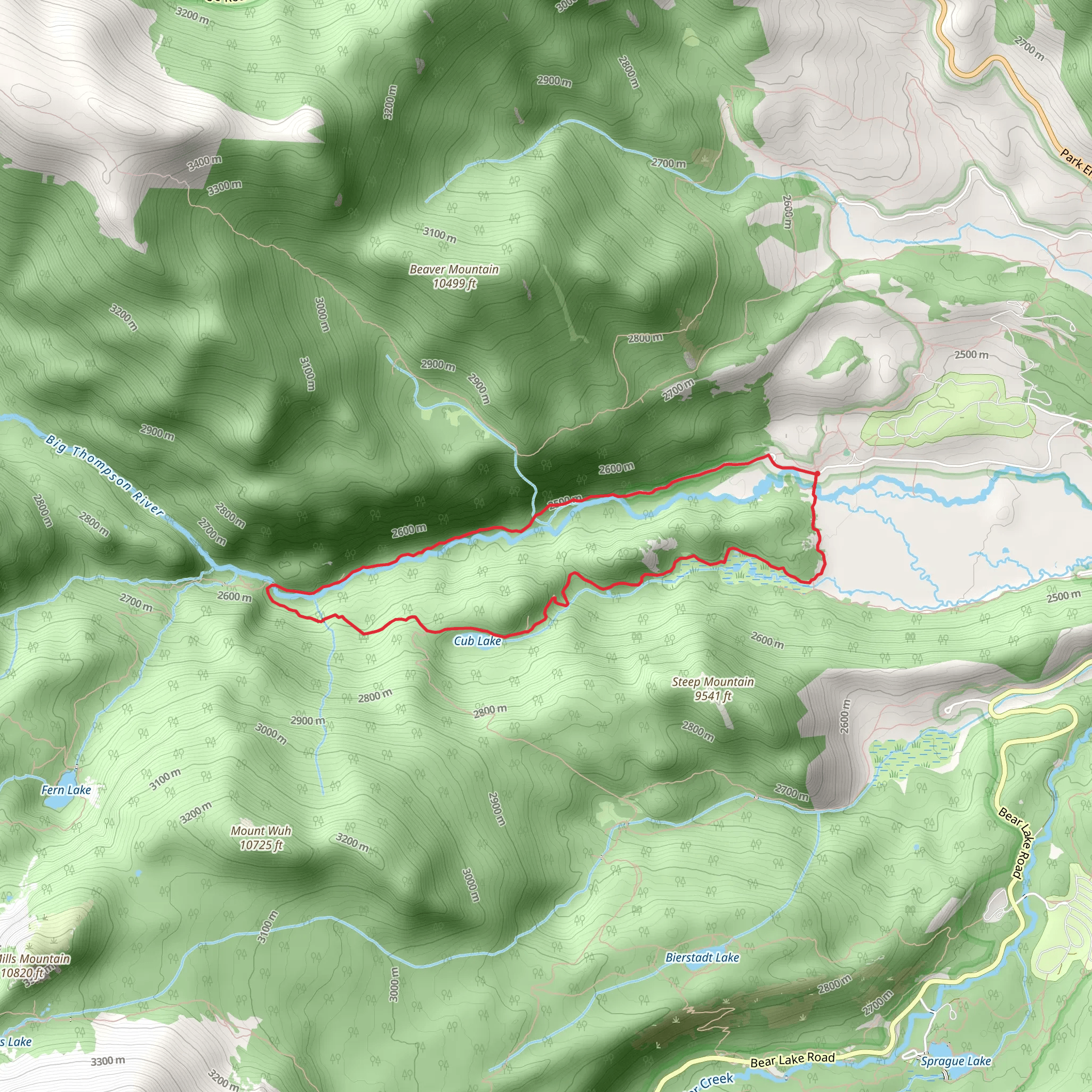 The Pool and Cub Lake Loop Trail mobile static map