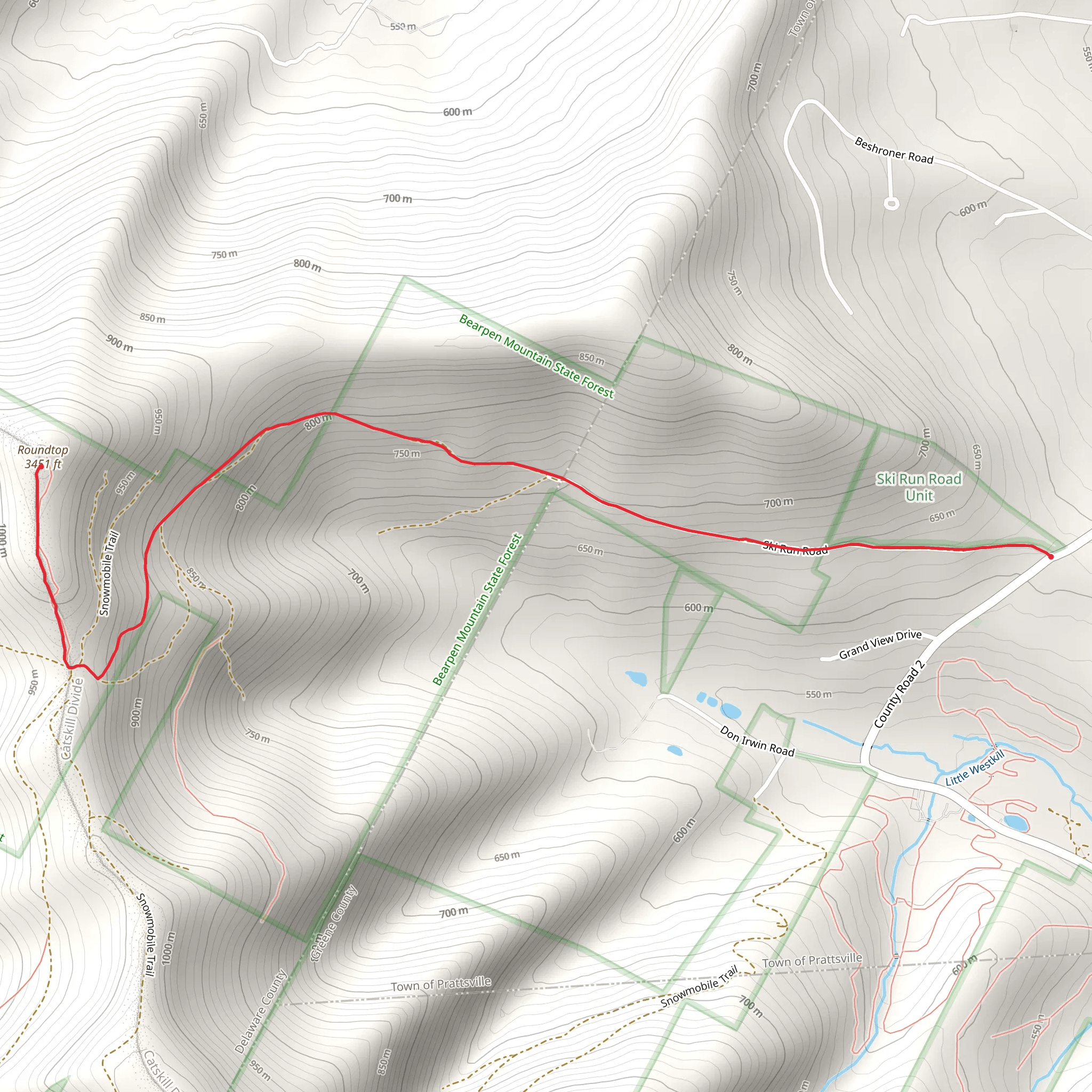 Roundtop Trail mobile static map