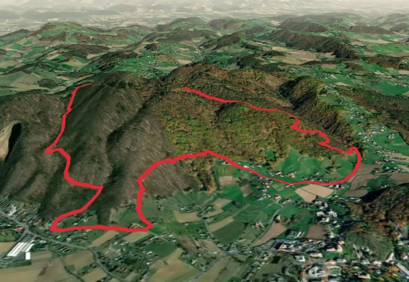 An image depicting the trail Kogelrundweg and its surrounding area.
