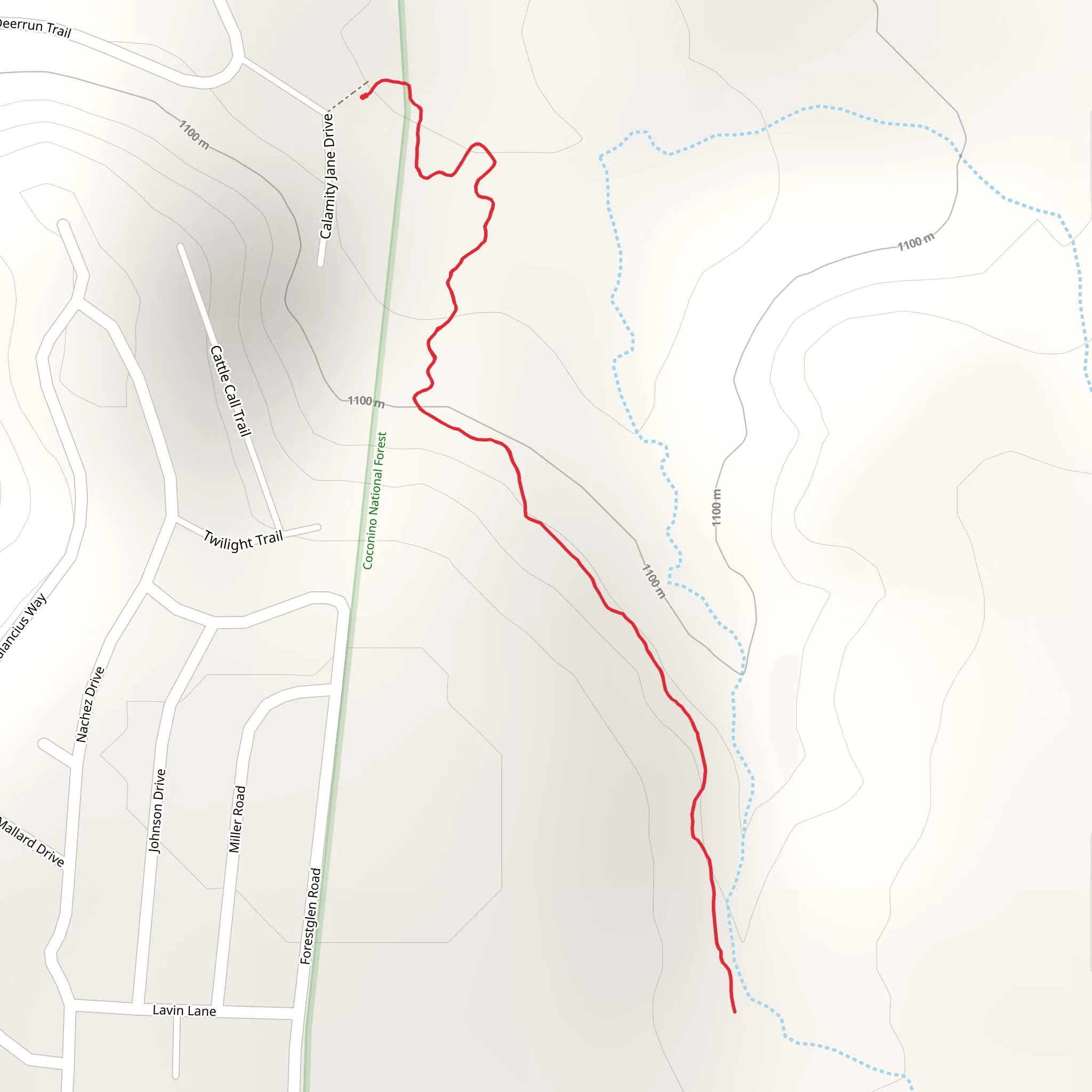 Golden Gulch Trail mobile static map