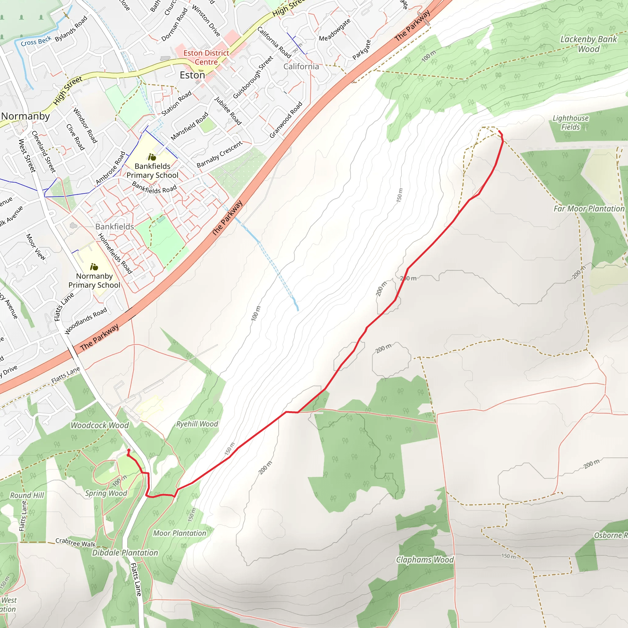 Eston Moor from Flatts Lane mobile static map