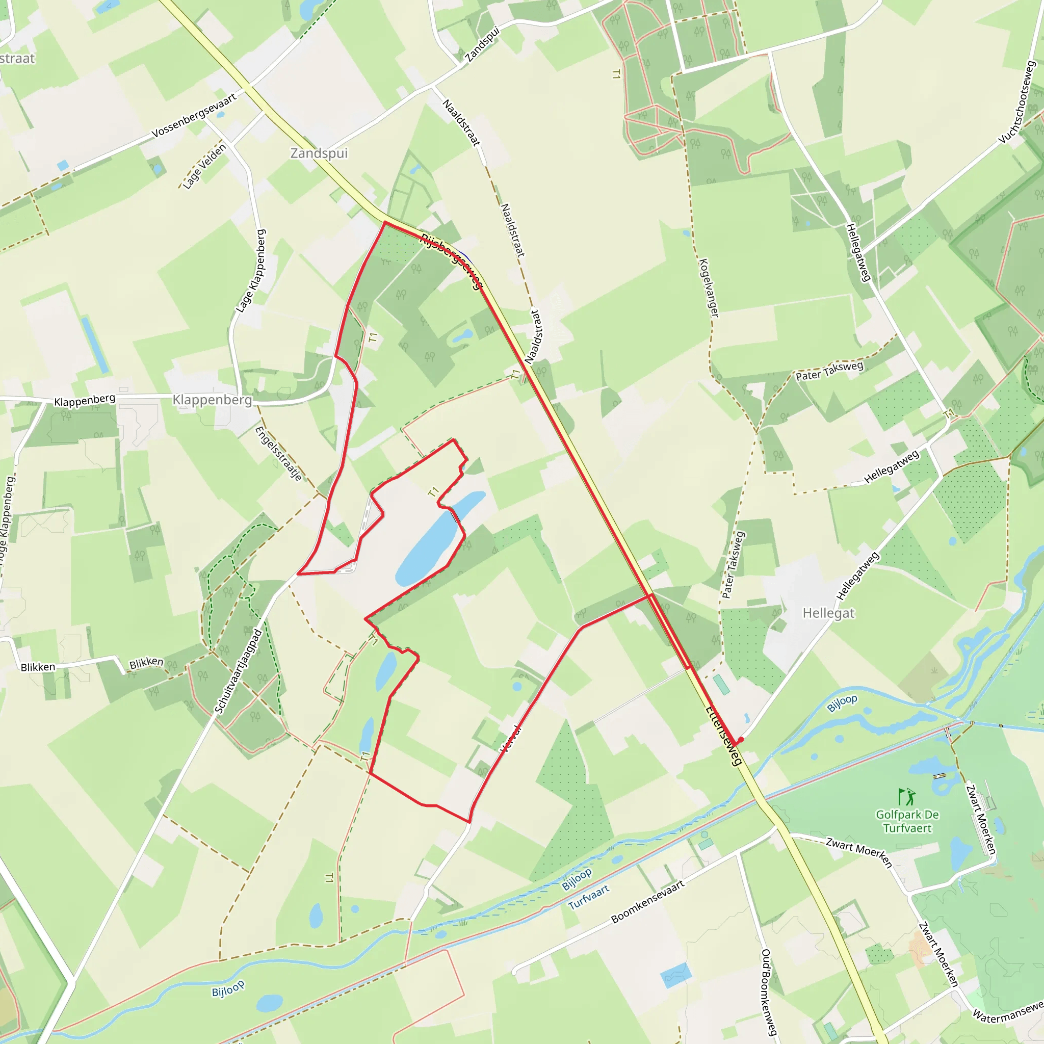 Rijsbergseweg and Schuitvaartjaagpad Loop mobile static map