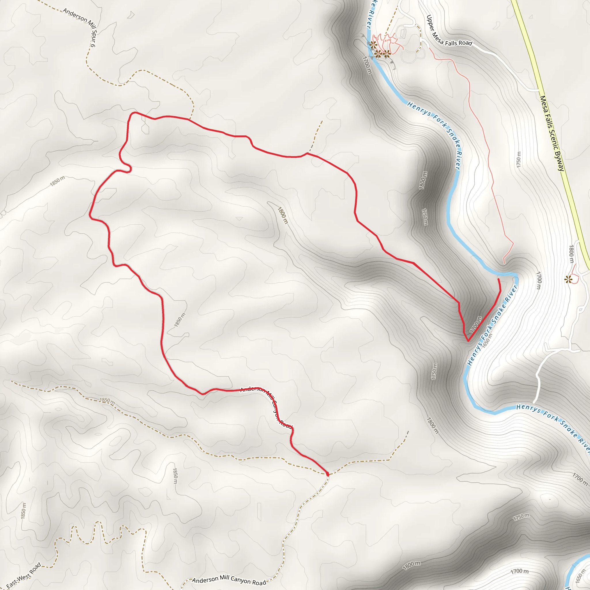Henry's Fork Snake River from Anderson Mill Canyon Road mobile static map