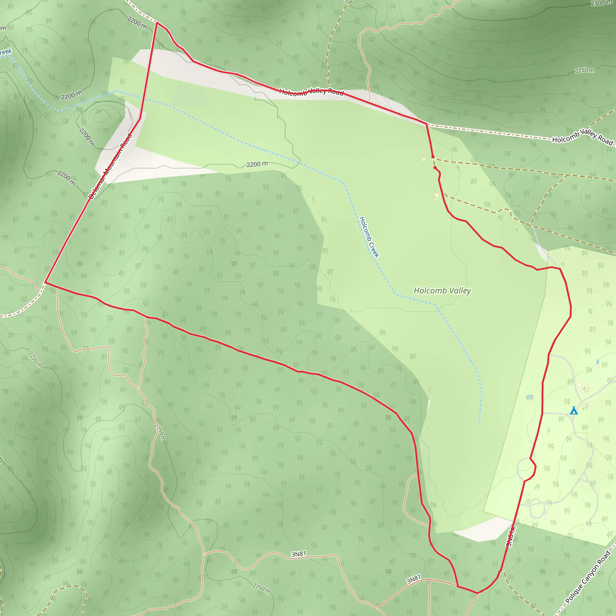 Holcomb Creek Loop mobile static map