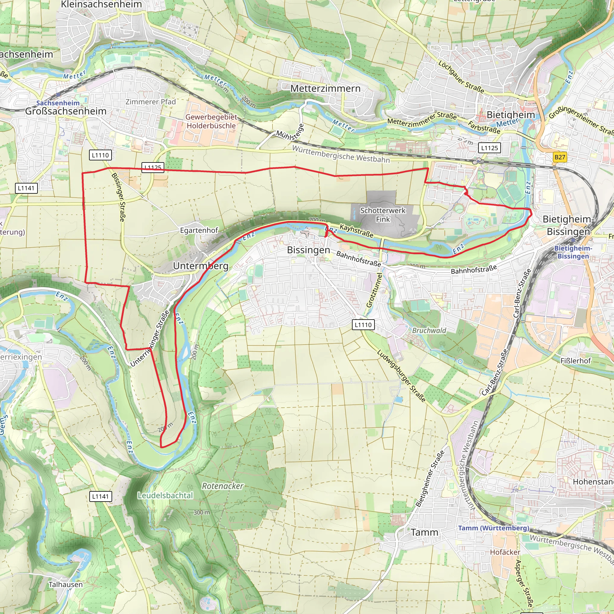 Enz via Enztal and Rundwanderweg 2 mobile static map