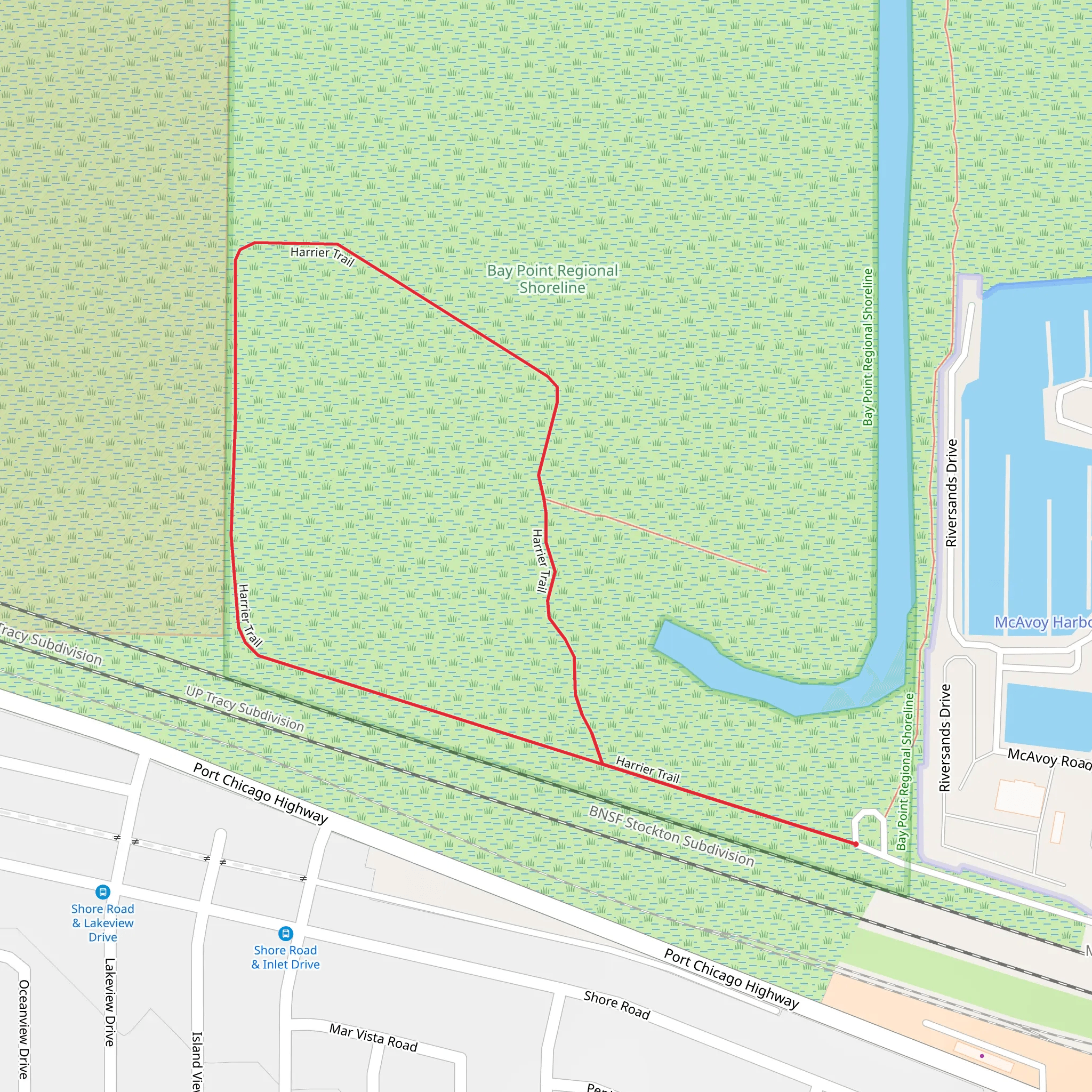 Harrier Loop Trail mobile static map