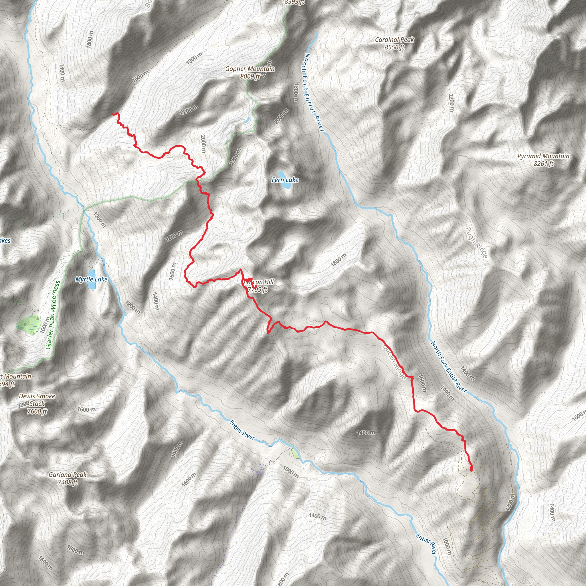 Duncan Hill Trail mobile static map