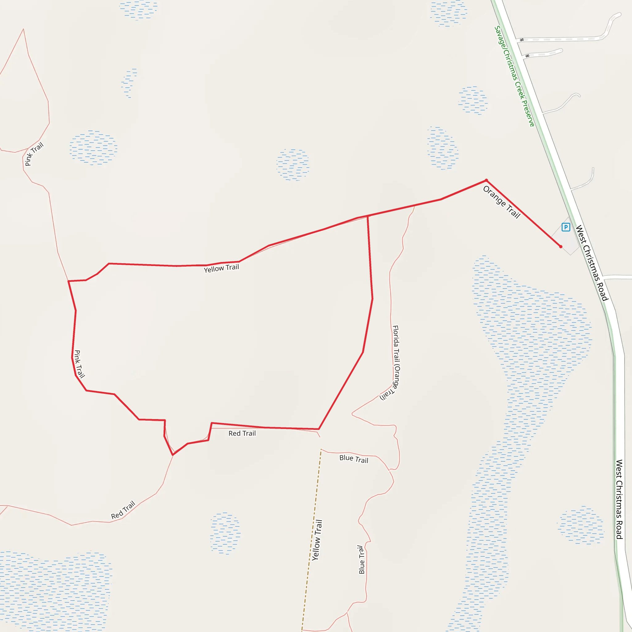 Orange and Yellow Loop Trail mobile static map