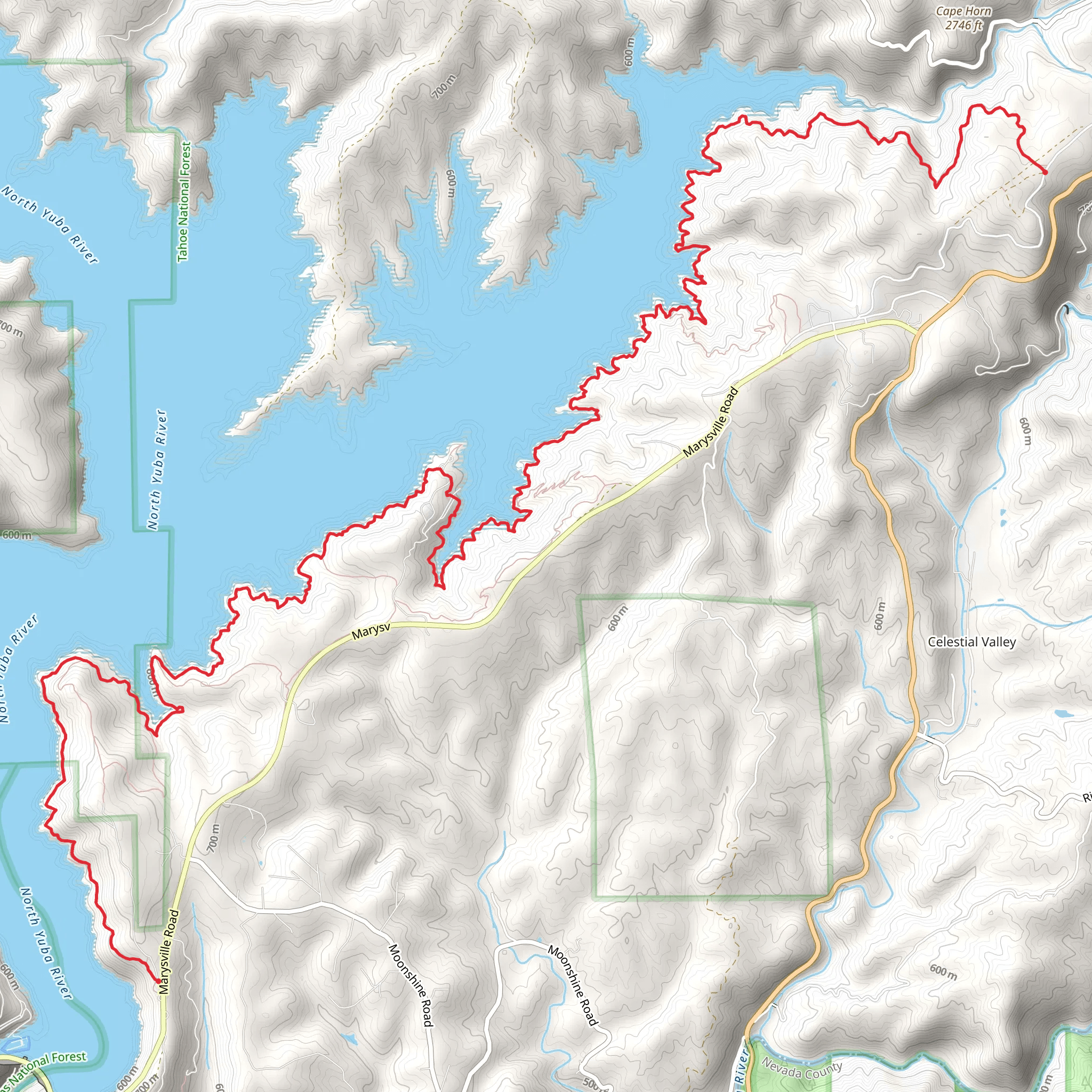 Bullards Bar Trail mobile static map