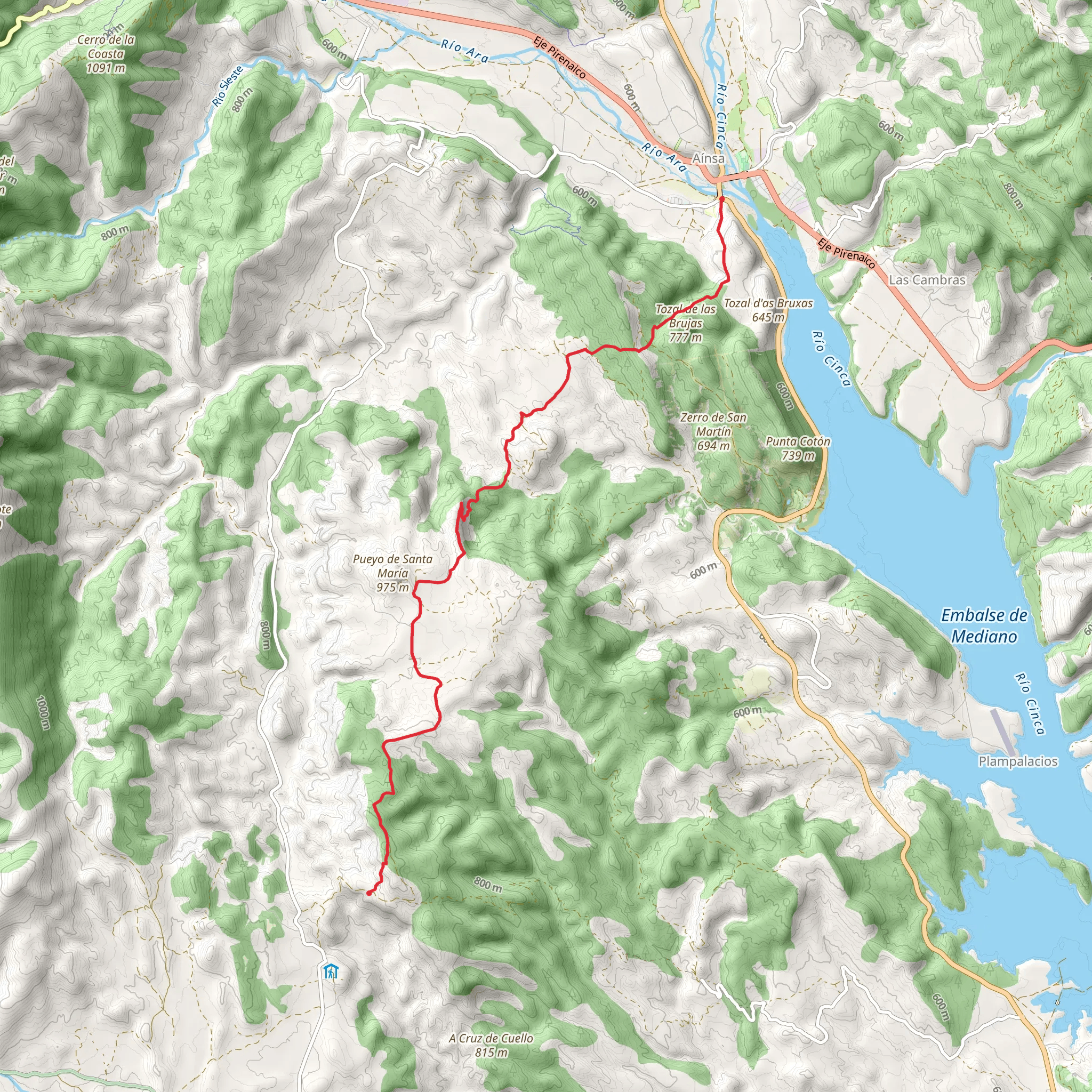 Ainsa - Arcusa PR HU 70 mobile static map