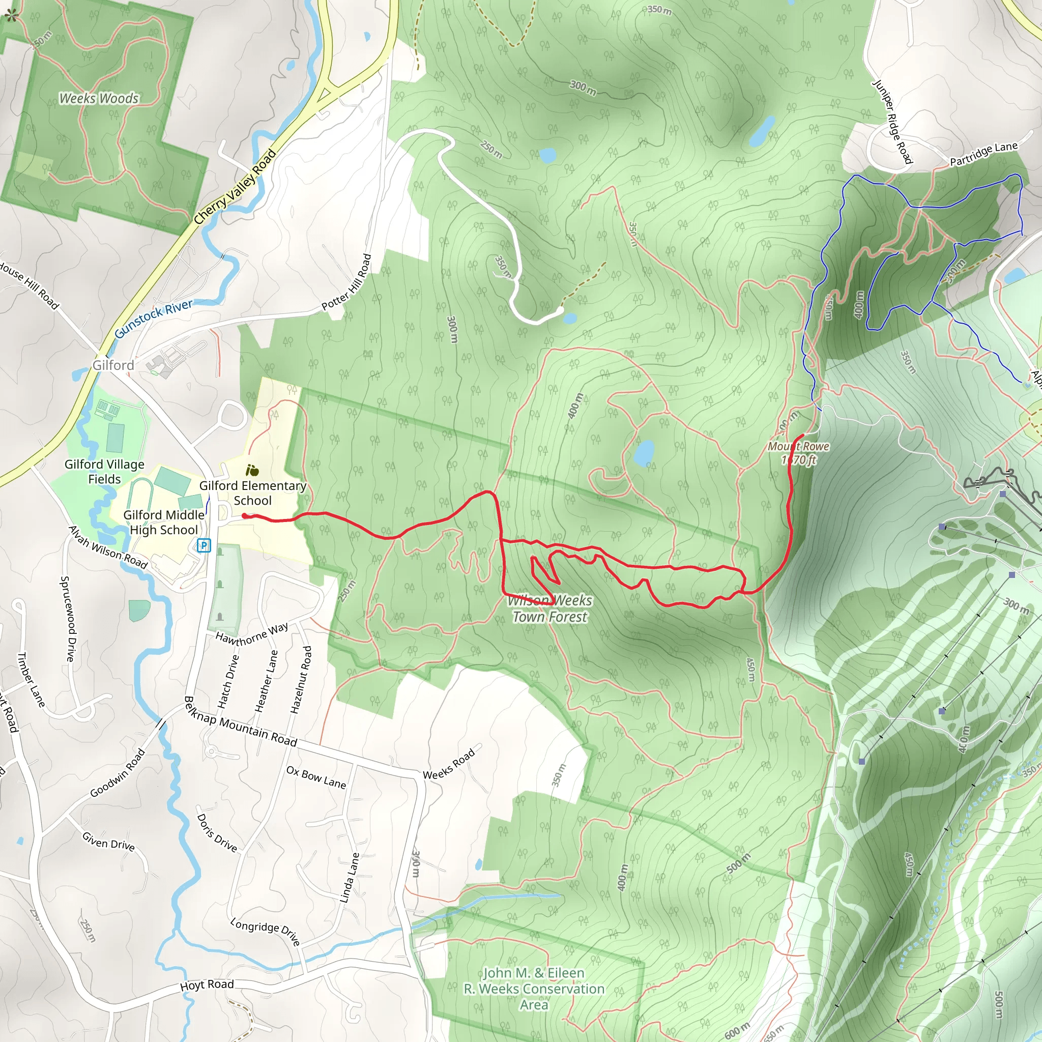 Mount Rowe via Mt Rowe Trail mobile static map