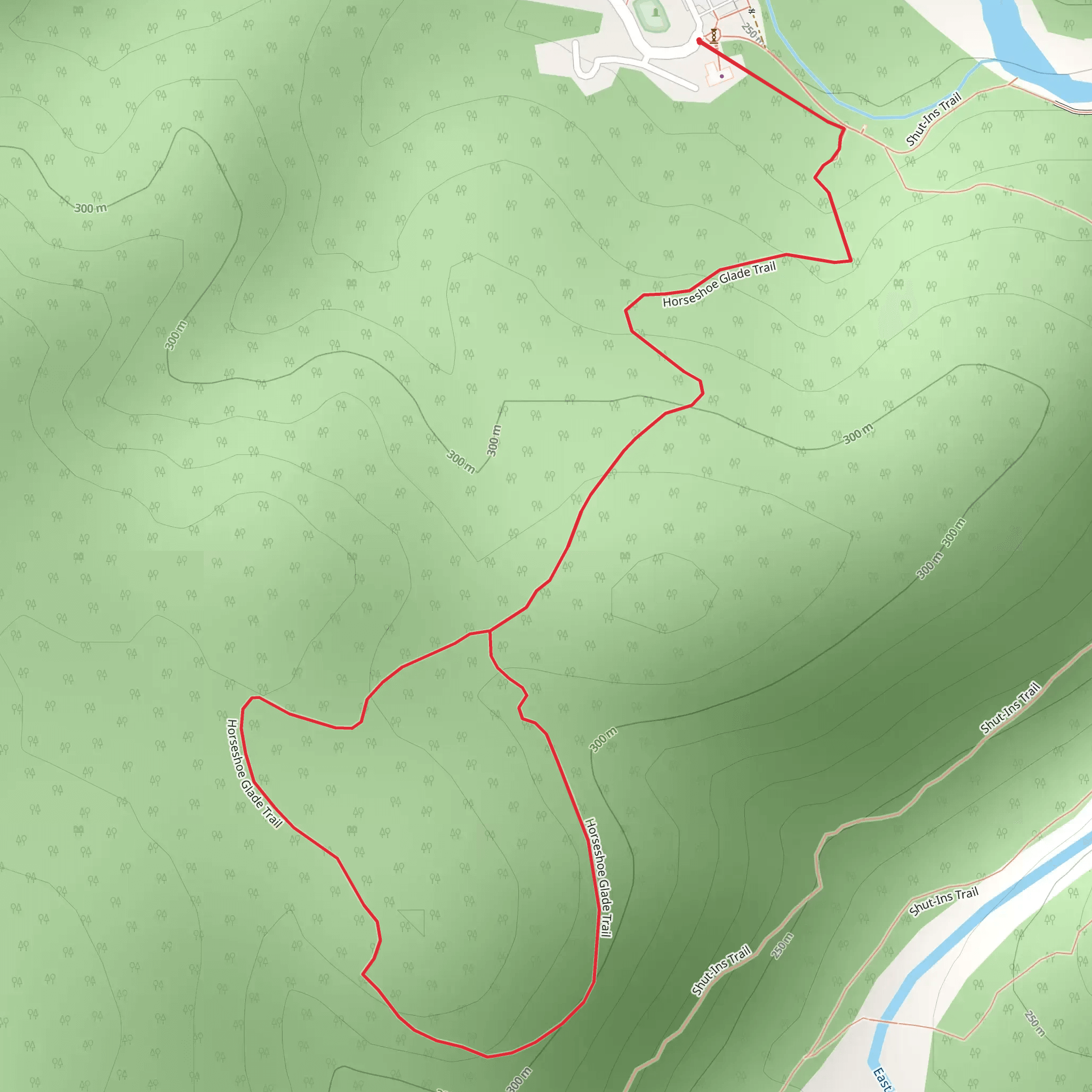 Taum Sauk Trail and Horseshoe Glade Trail mobile static map