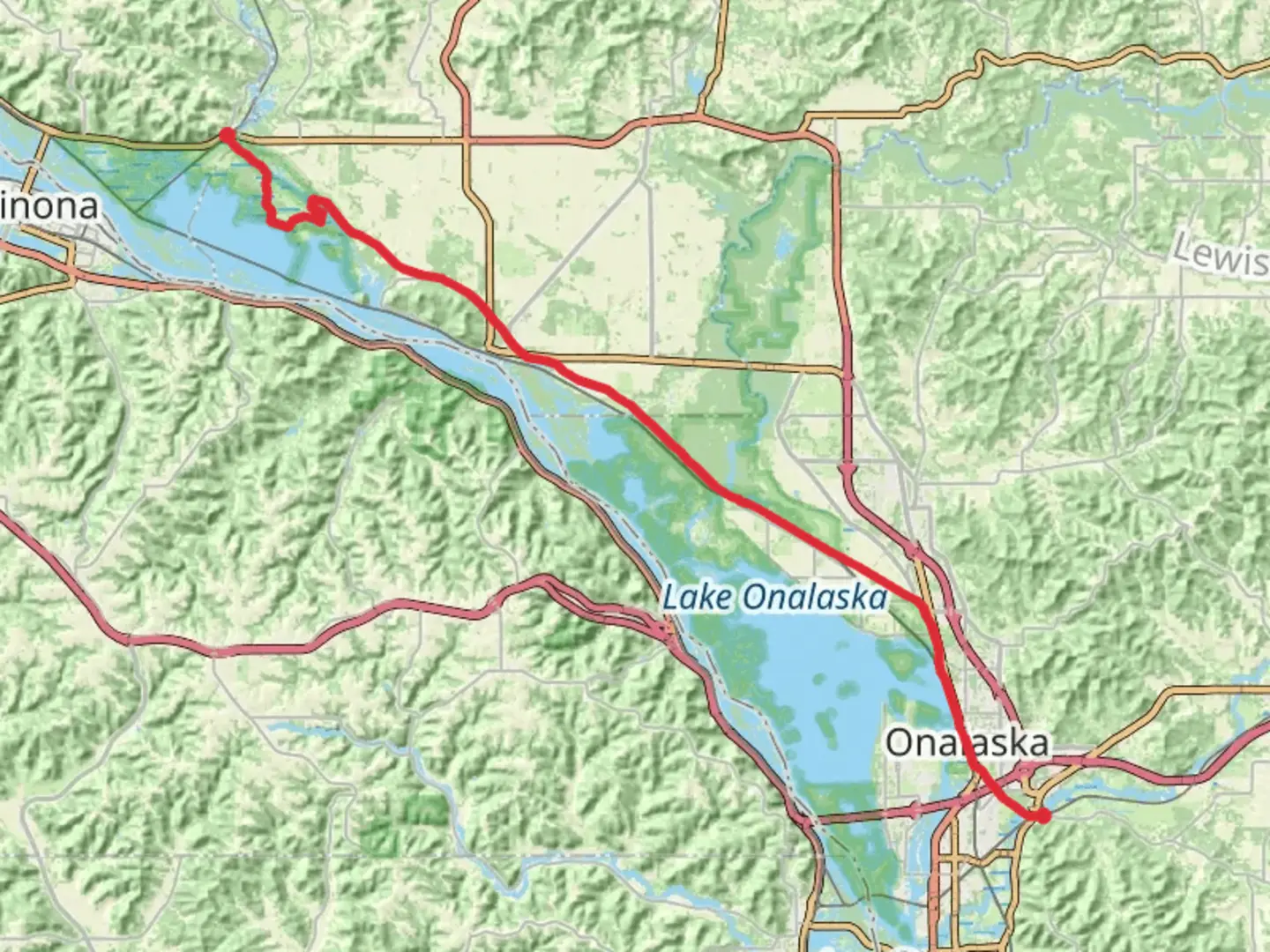 An image depicting the trail Great River State Park Trail and its surrounding area.