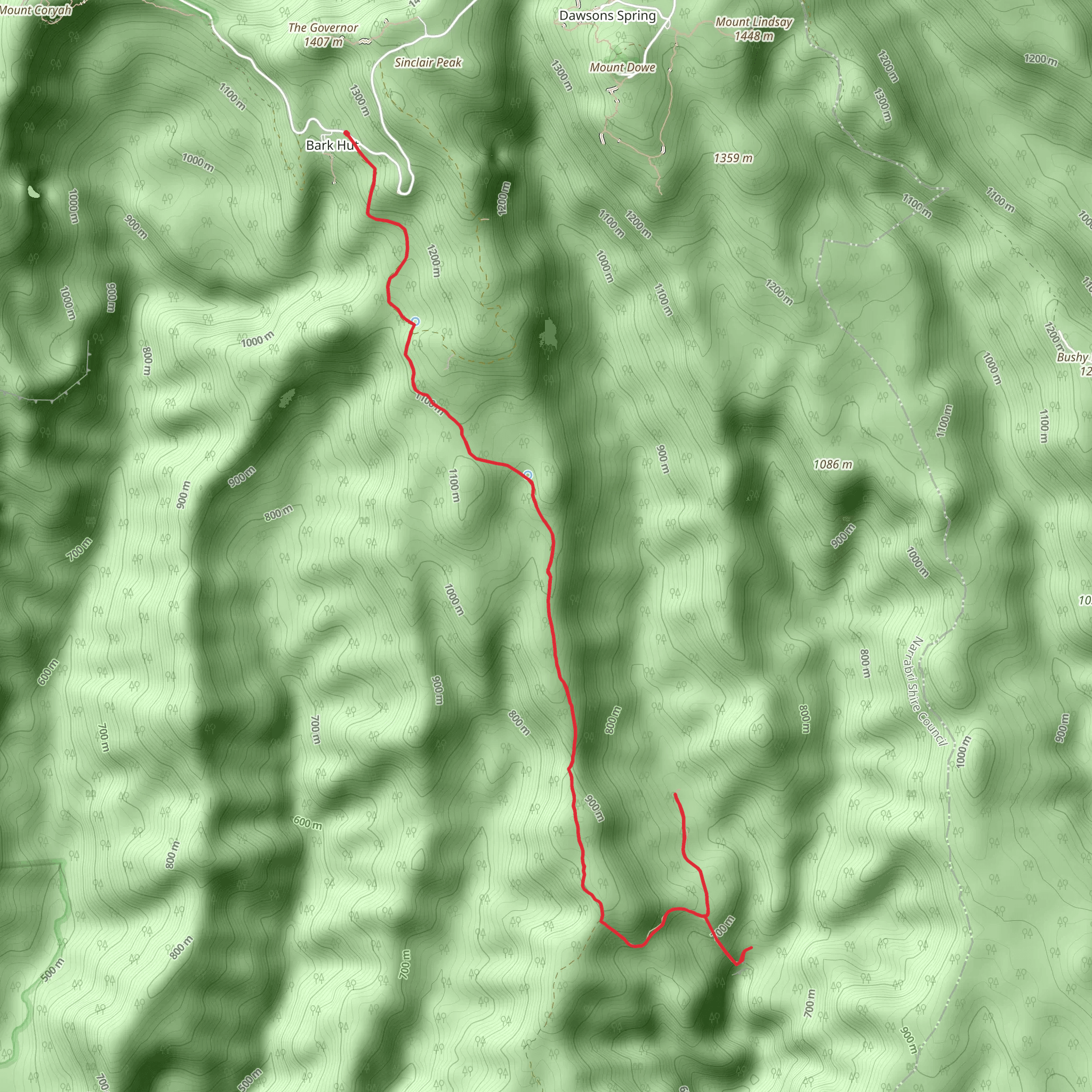 Scutts Hut and Kurrawonga Falls Walk mobile static map