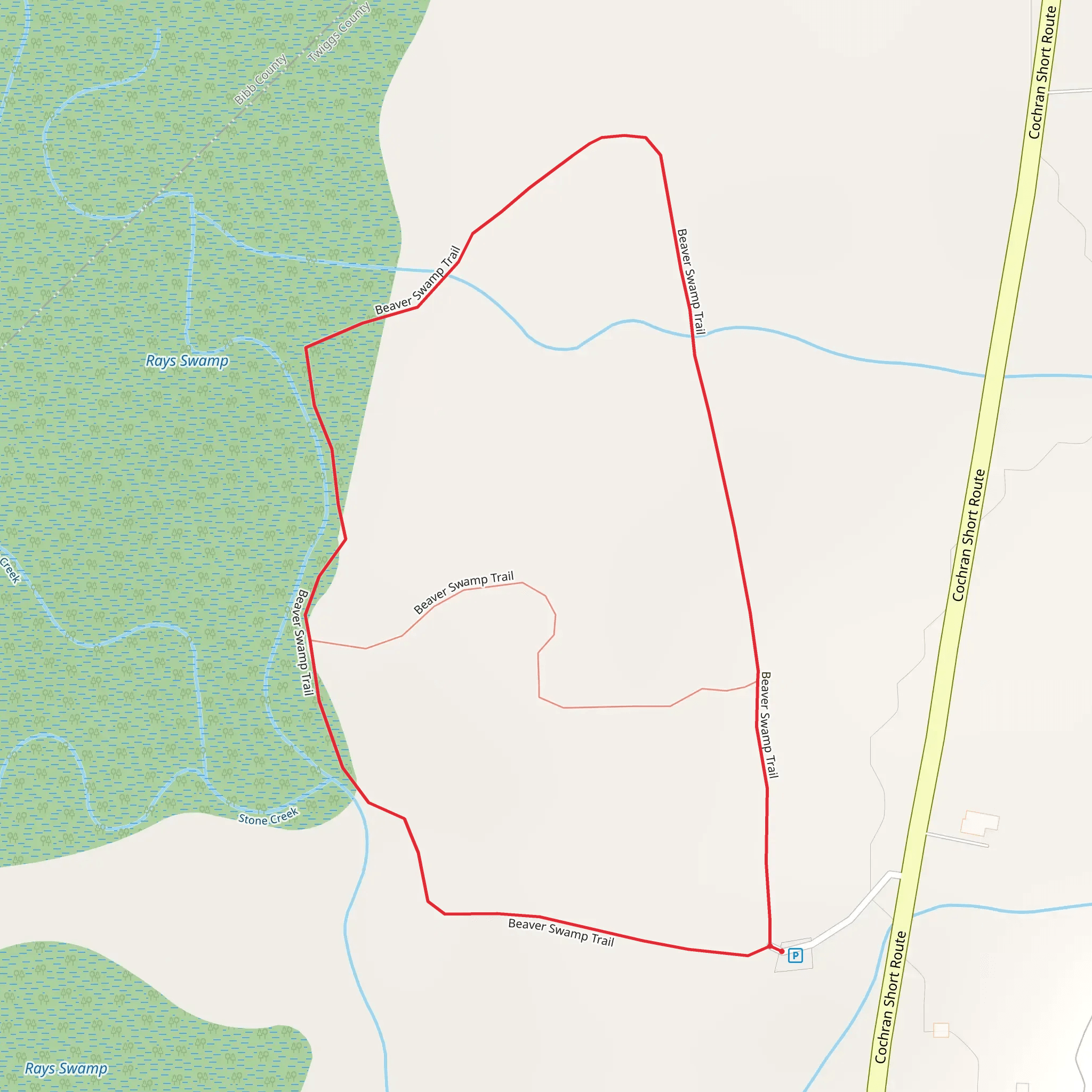 Beaver Swamp Loop Trail mobile static map