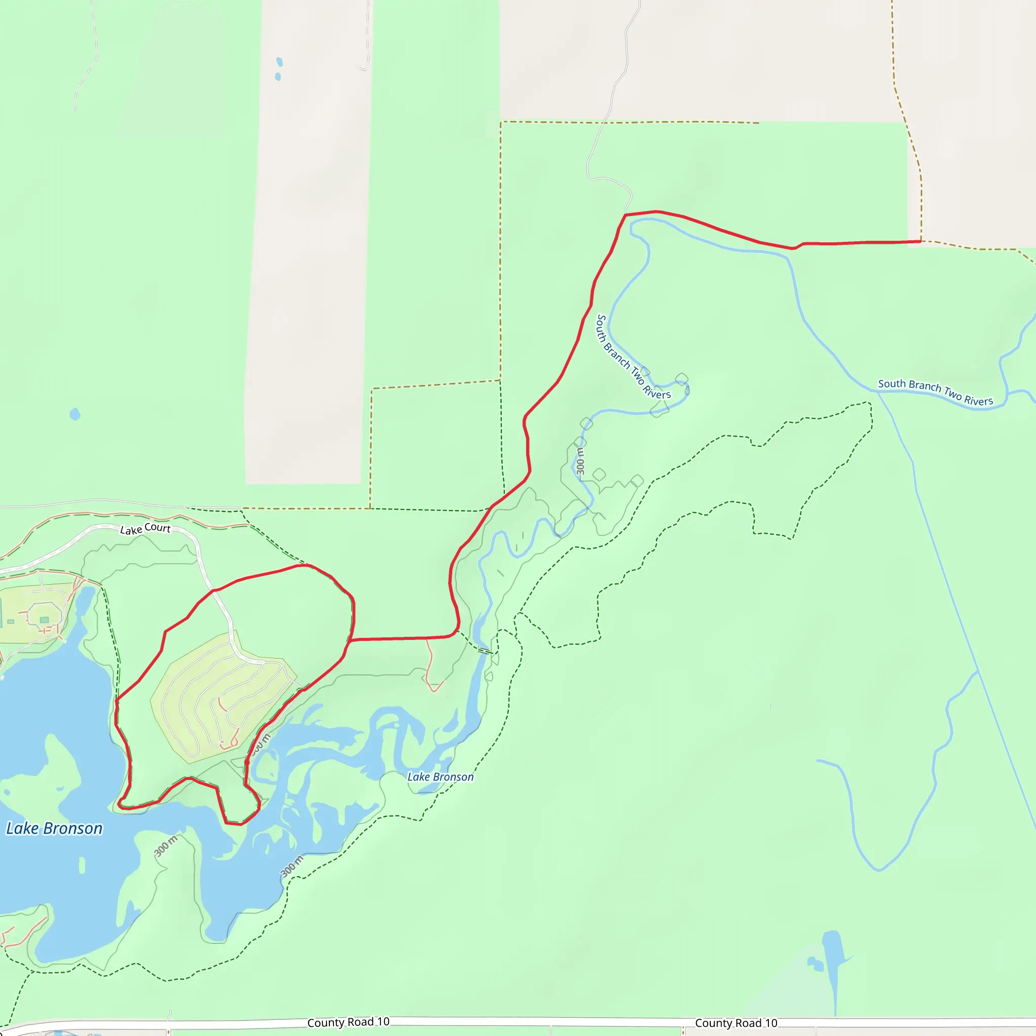 South Branch Two Rivers and Hiking Club Loop Trail mobile static map