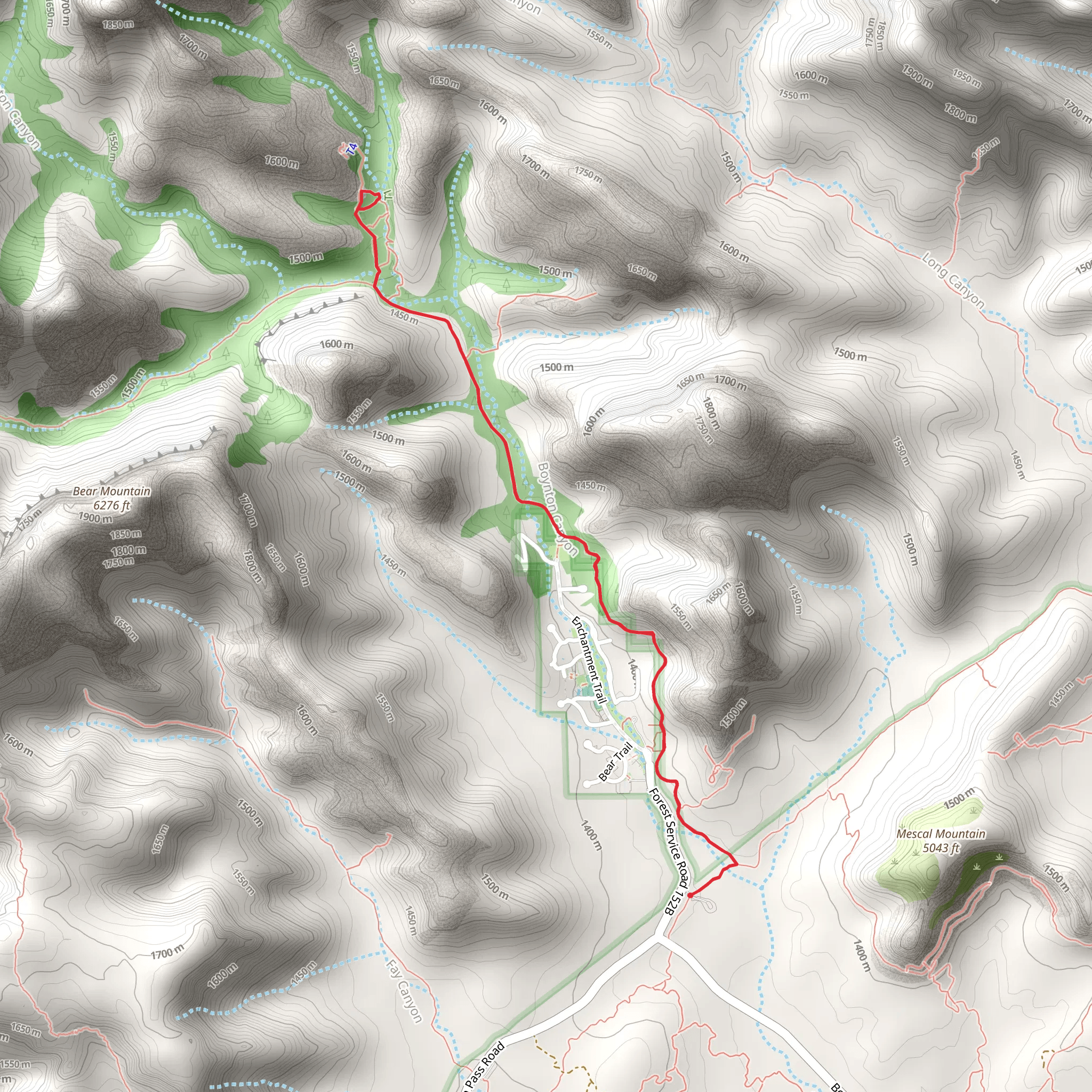 Boynton Canyon Trail - Short mobile static map