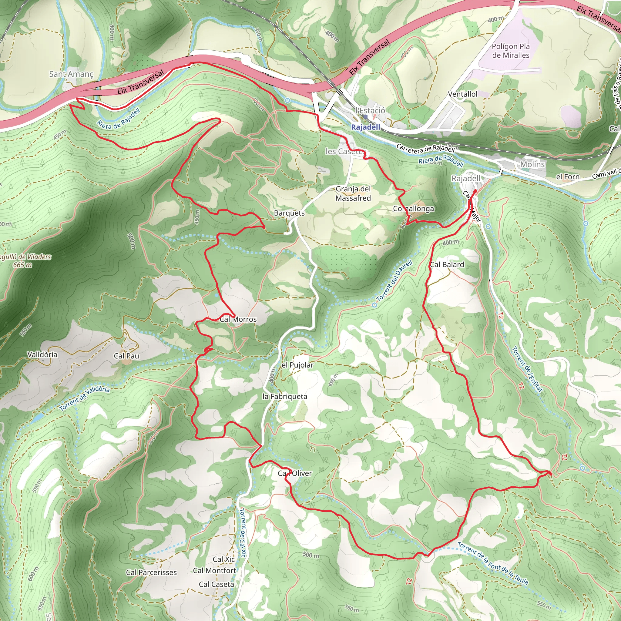 Rajadell Trail PR C 75 mobile static map