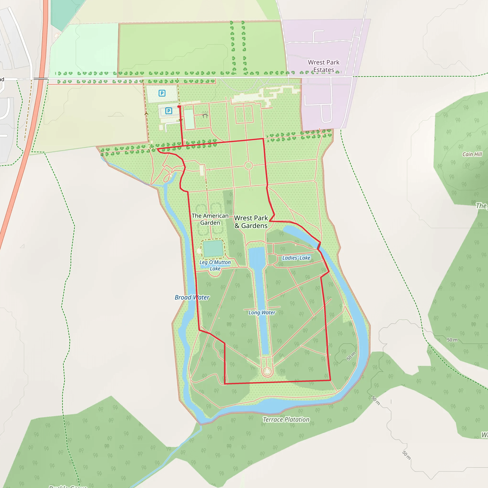 Wrest Park Walk mobile static map