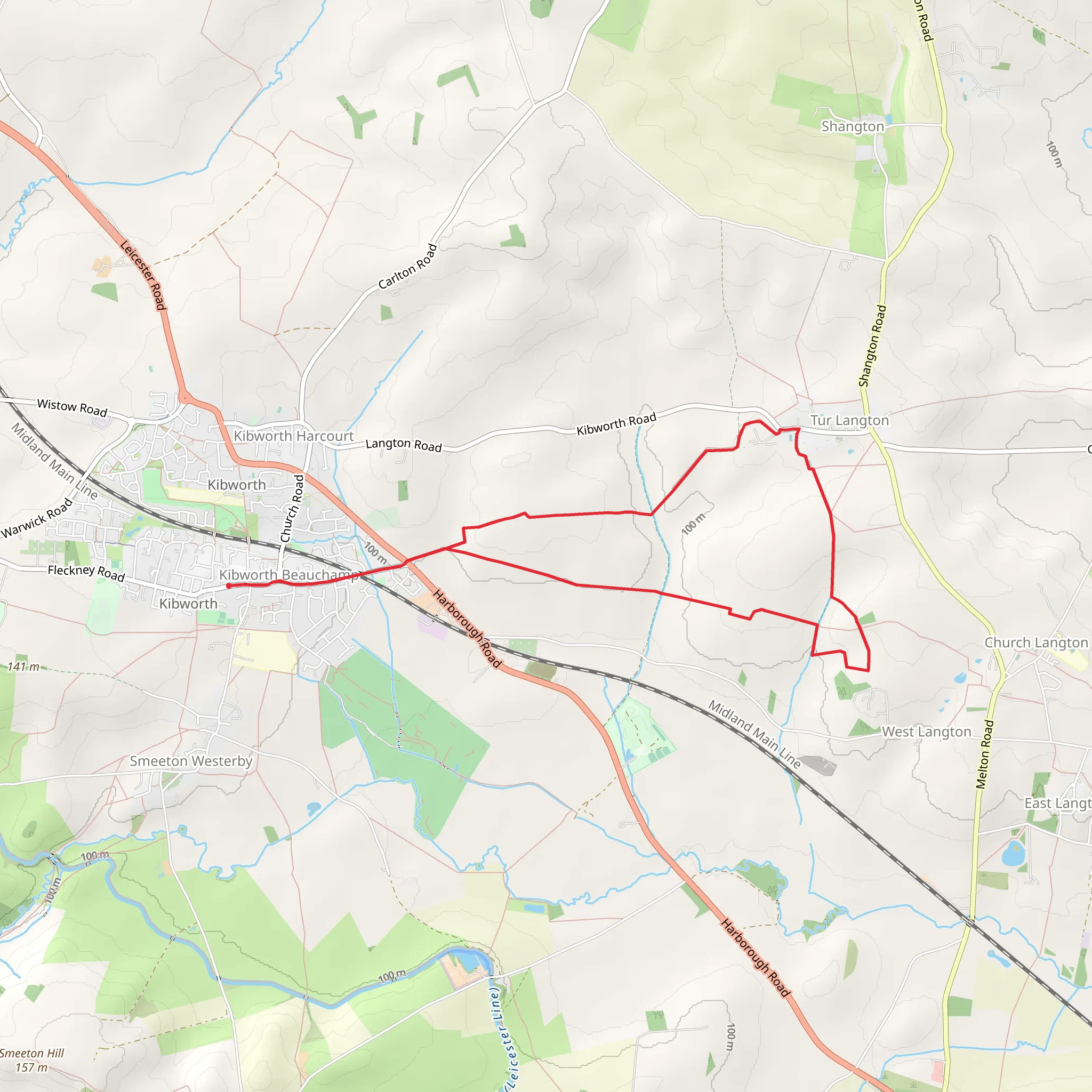 Kibworth Beauchamp Country Park Loop mobile static map