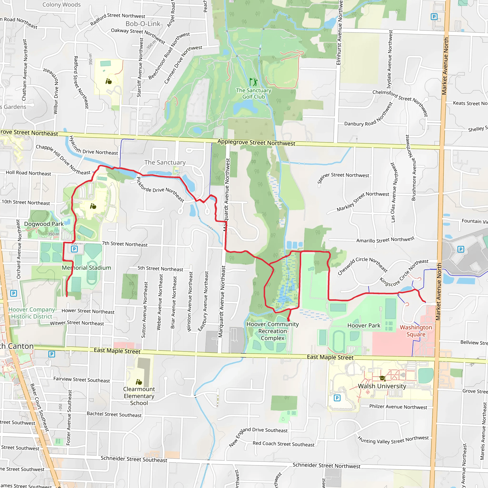 Hoover Park connector Trail mobile static map