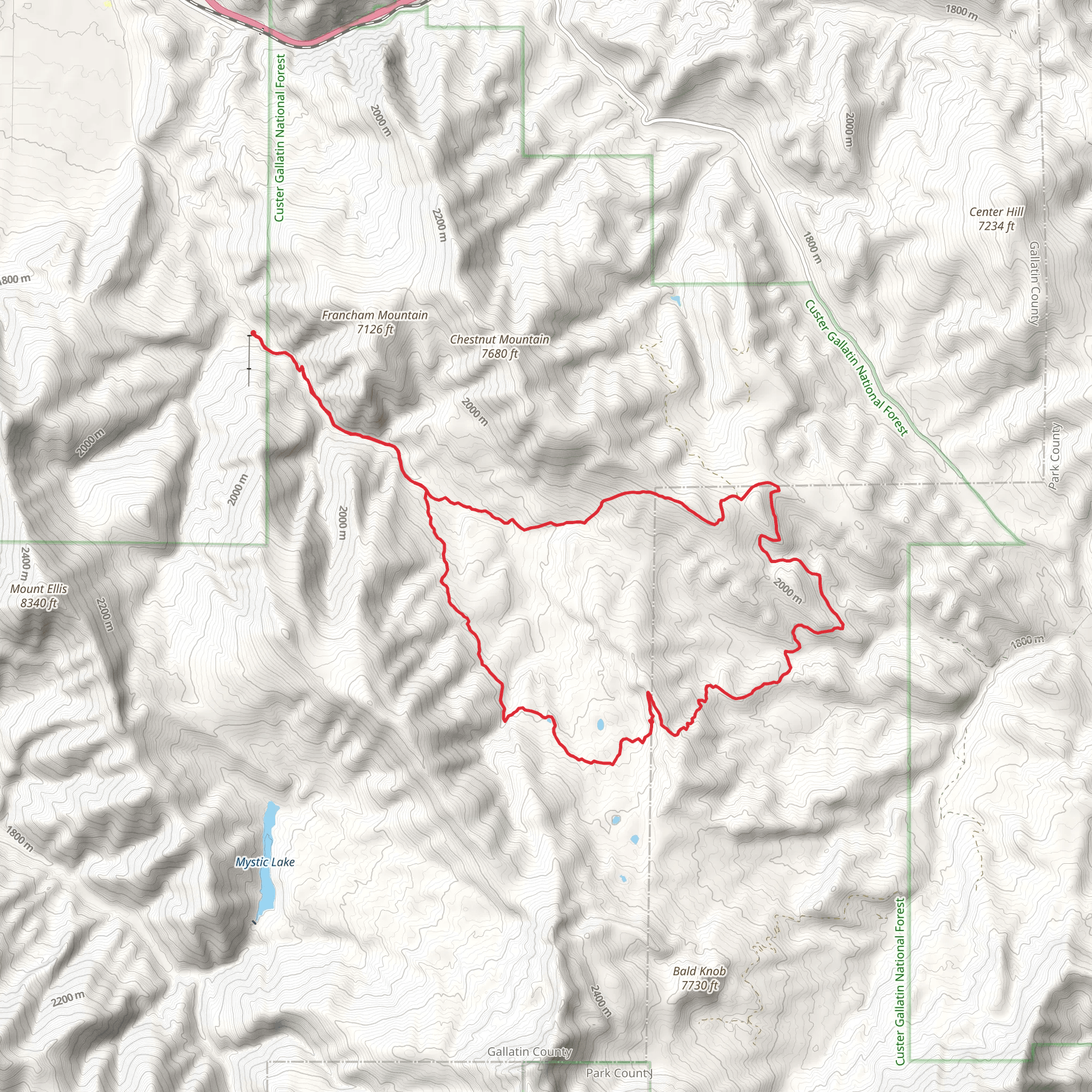 Bear Canyon Loop Trail mobile static map