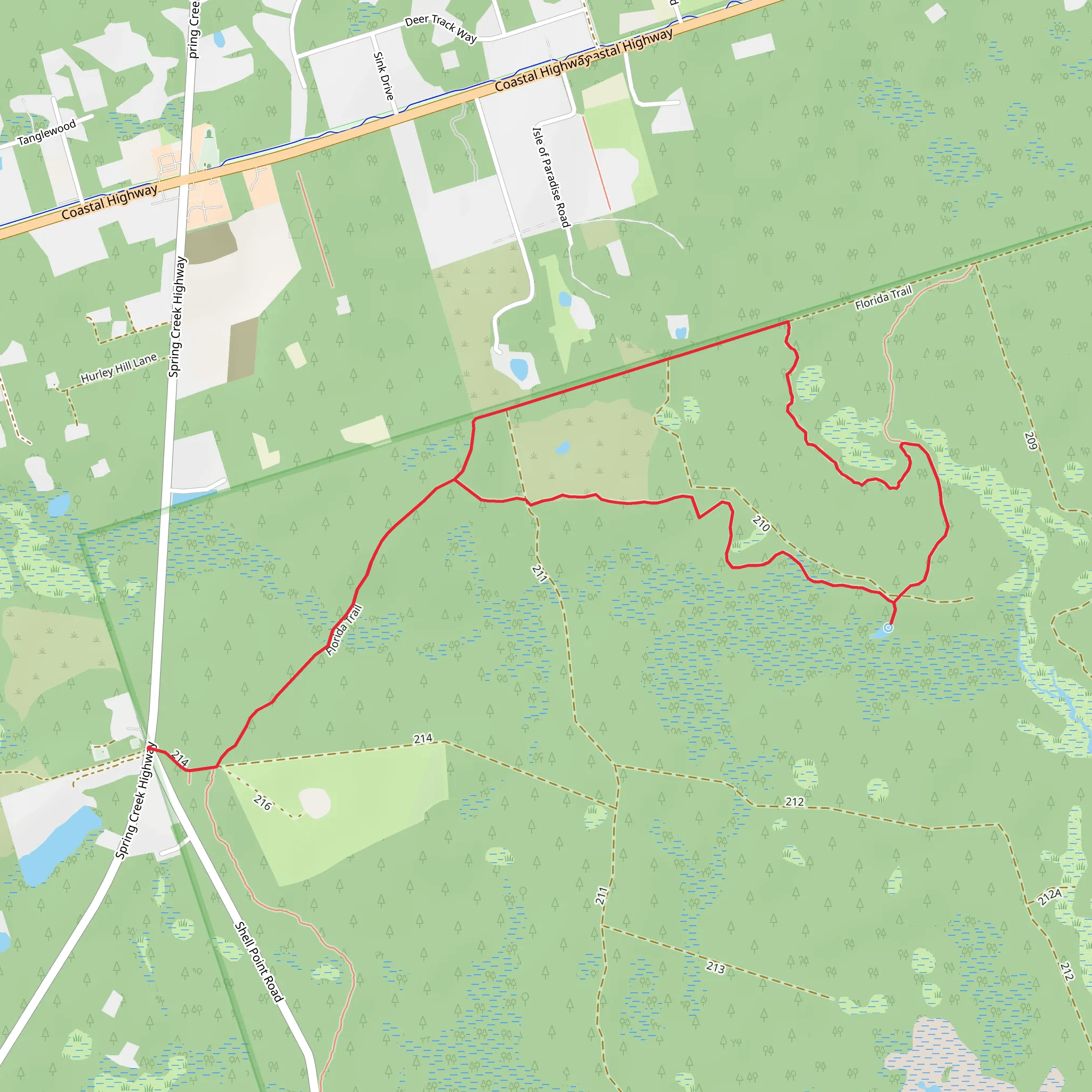 Florida Loop Trail from Spring Creek Highway mobile static map