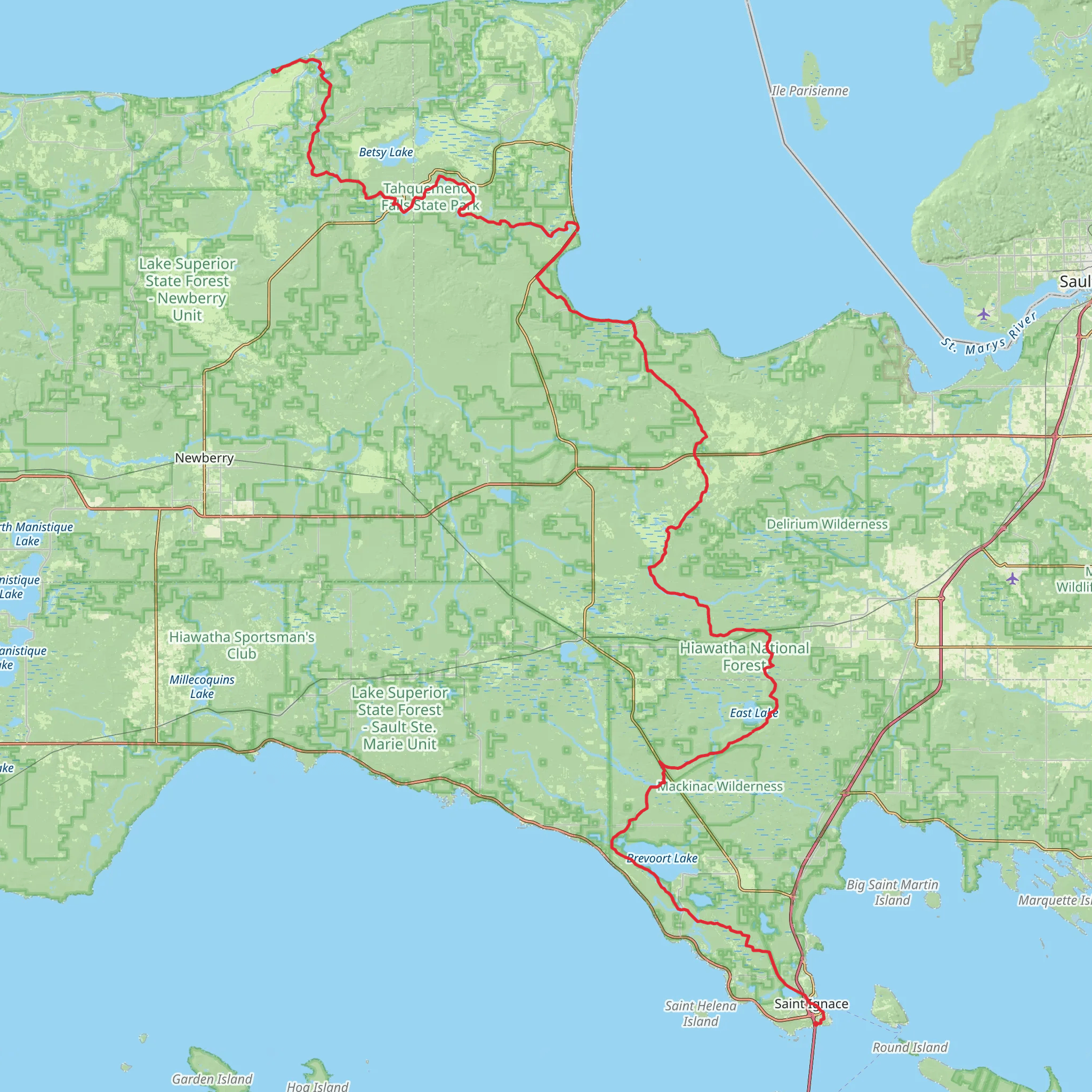 North Country Trail - Michigan Northeast mobile static map