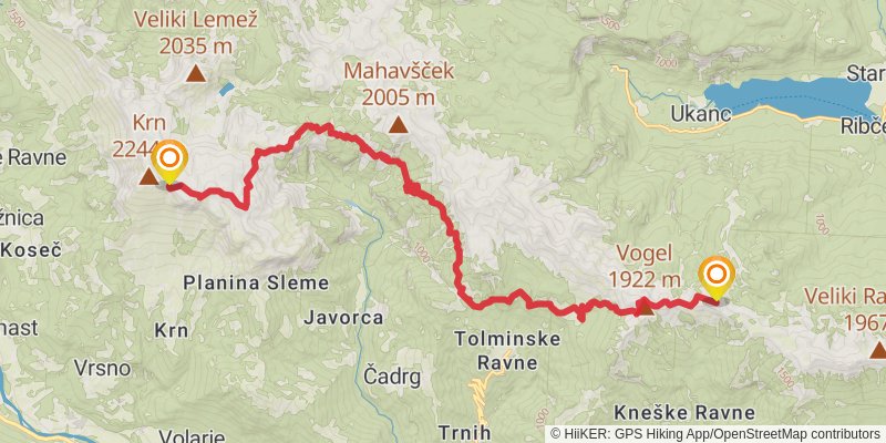 The Slovene Mountain Trail stage 22 Map