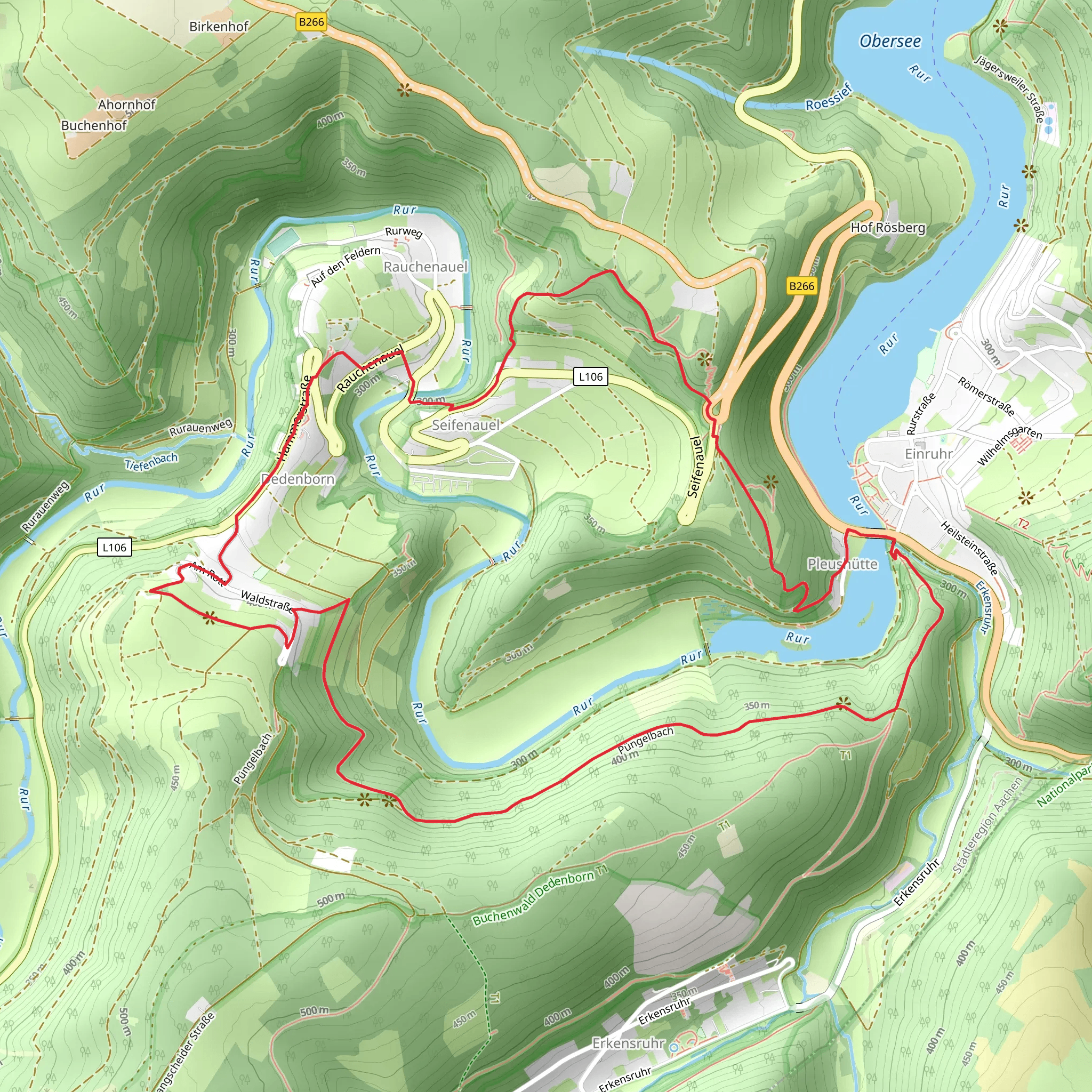 Rur via Eifelsteig and Eichheck-Runde mobile static map