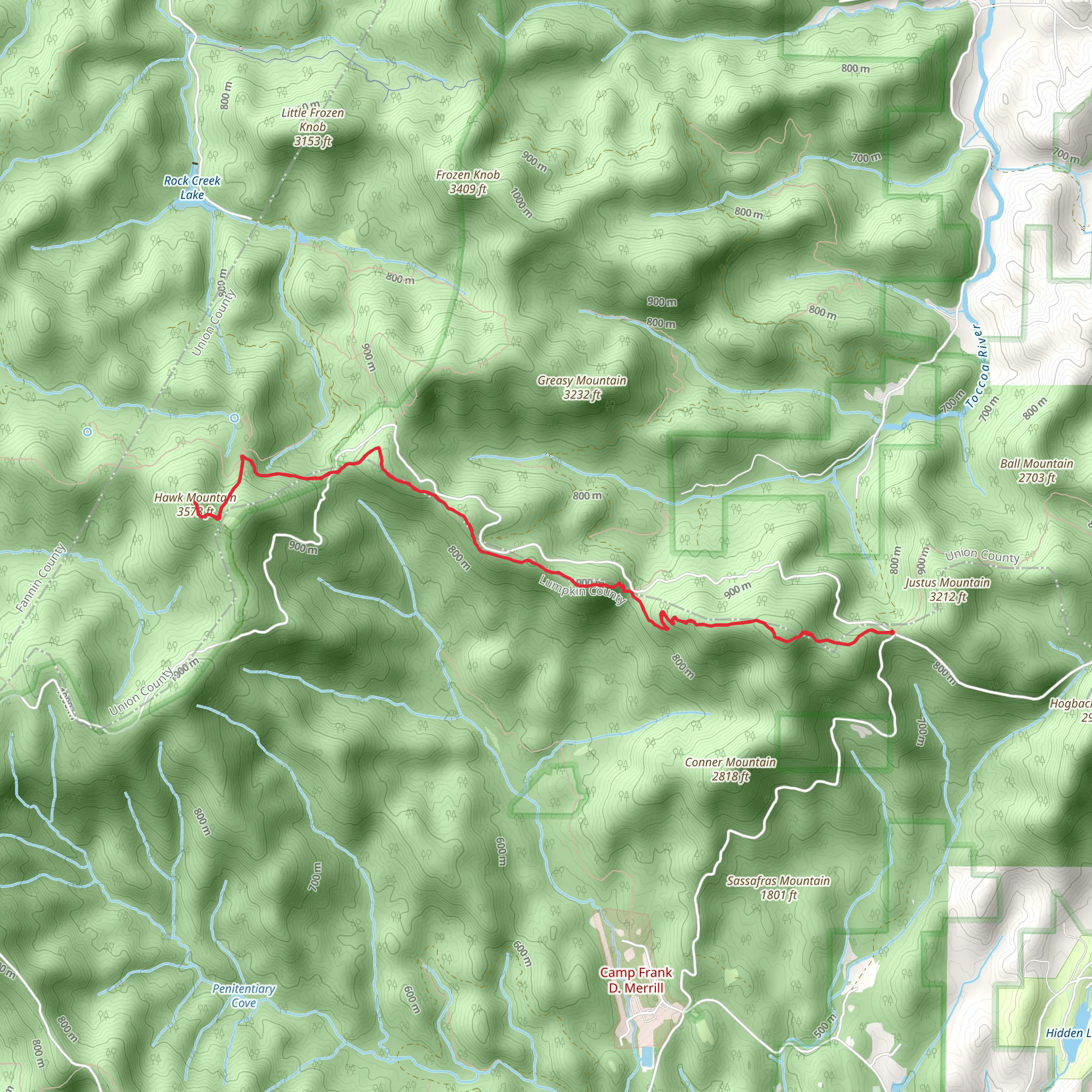 Hawk Mountain via Appalachian Trail mobile static map