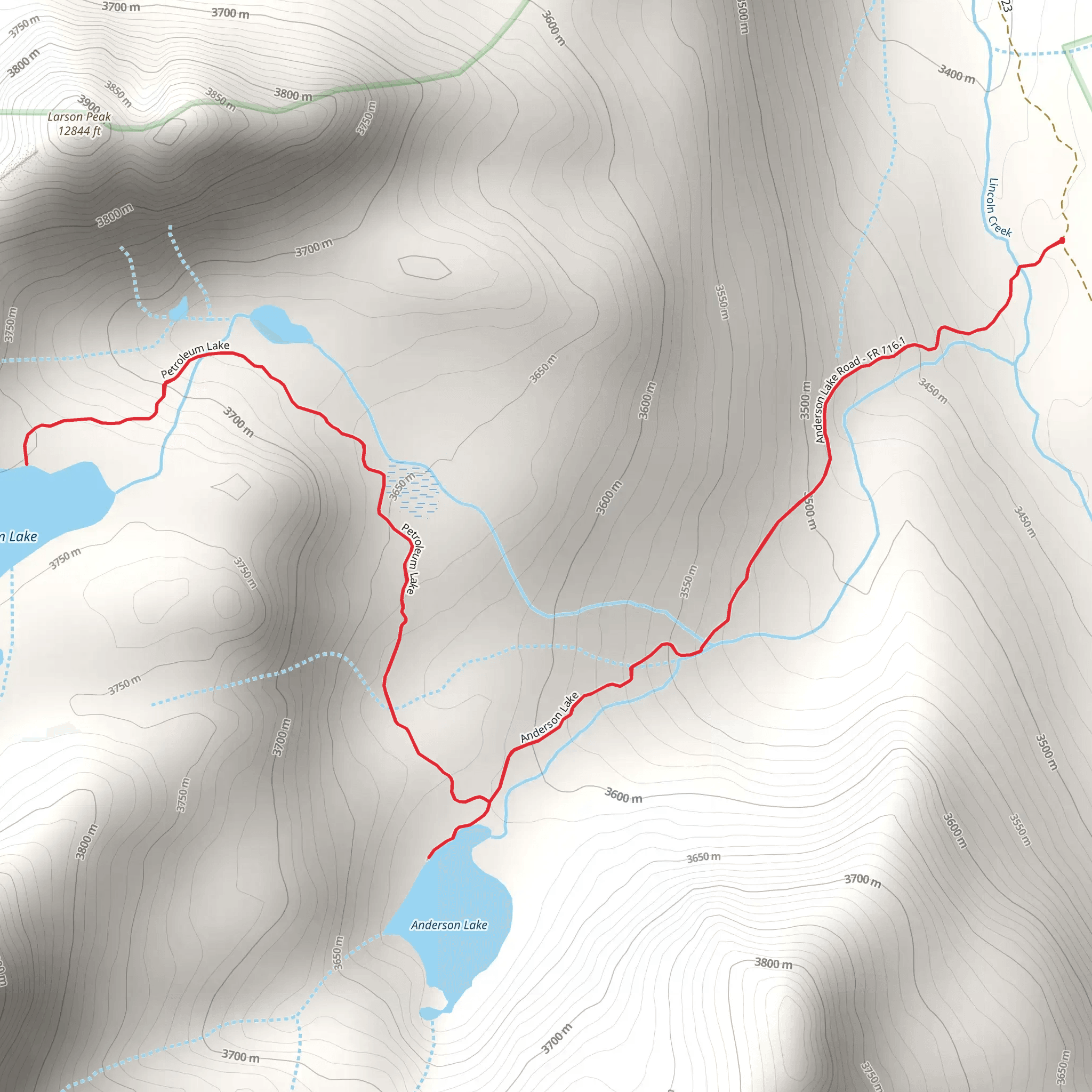 Petroleum and Anderson Lakes Trail mobile static map