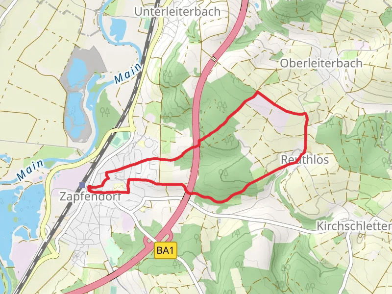Rundweg Blaue and 7 Fluesse Wanderweg Loop