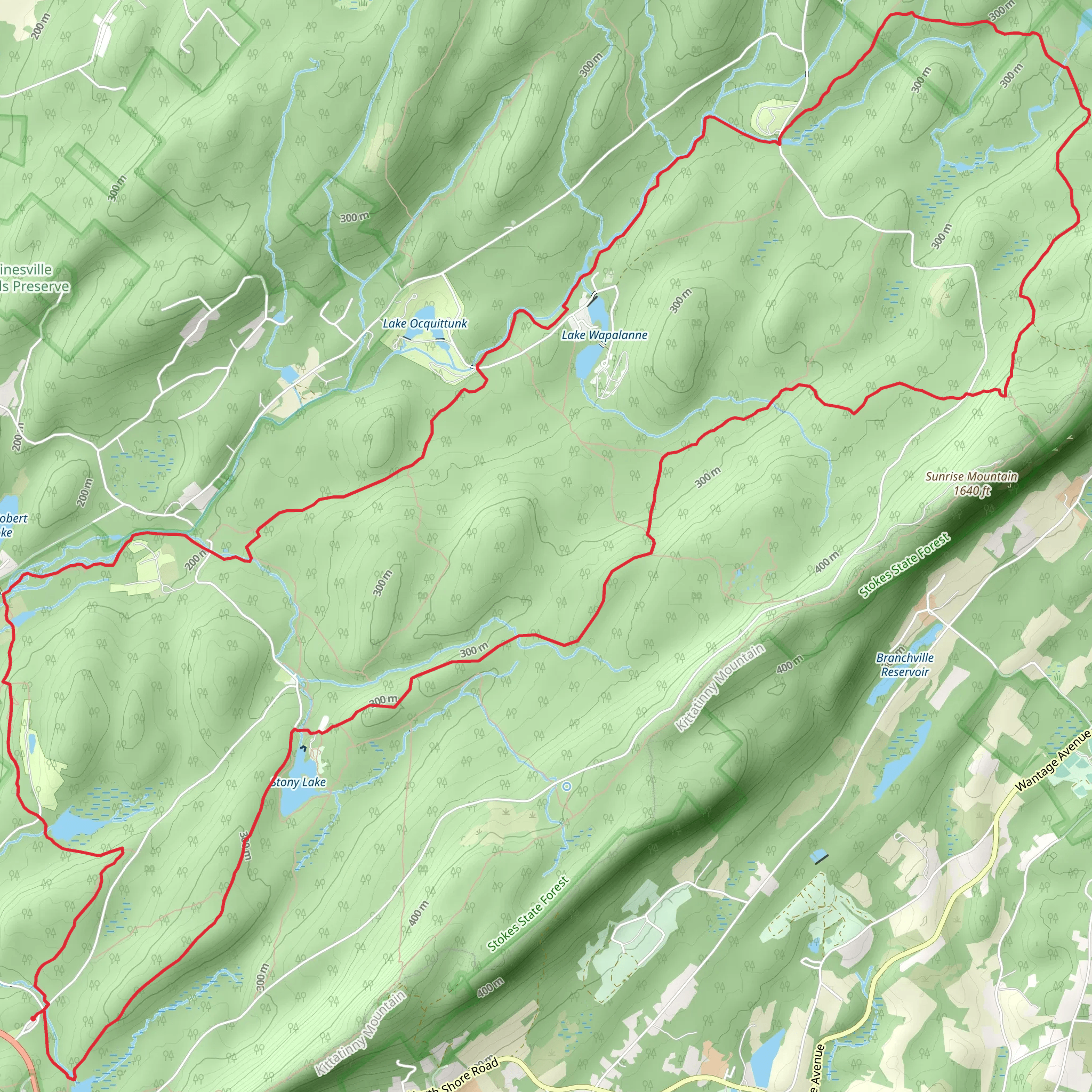 Big Flat Brook - Blue Mountain Loop mobile static map