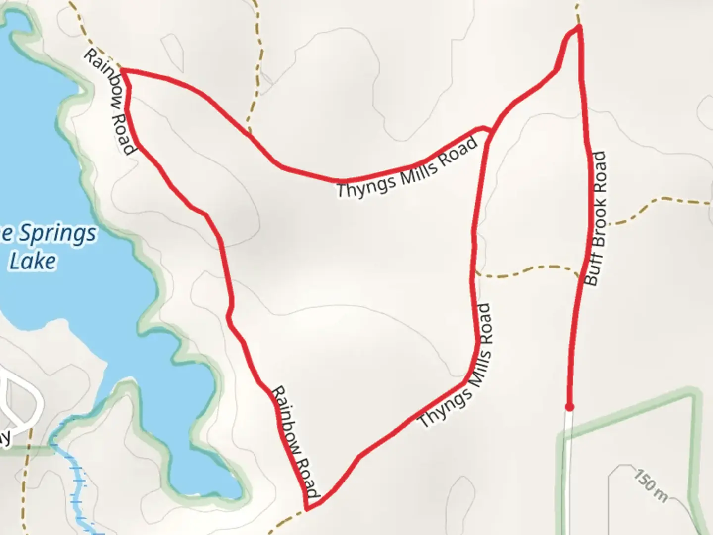 An image depicting the trail Pine Springs Lake Loop via Buff Brook Road Loop and its surrounding area.