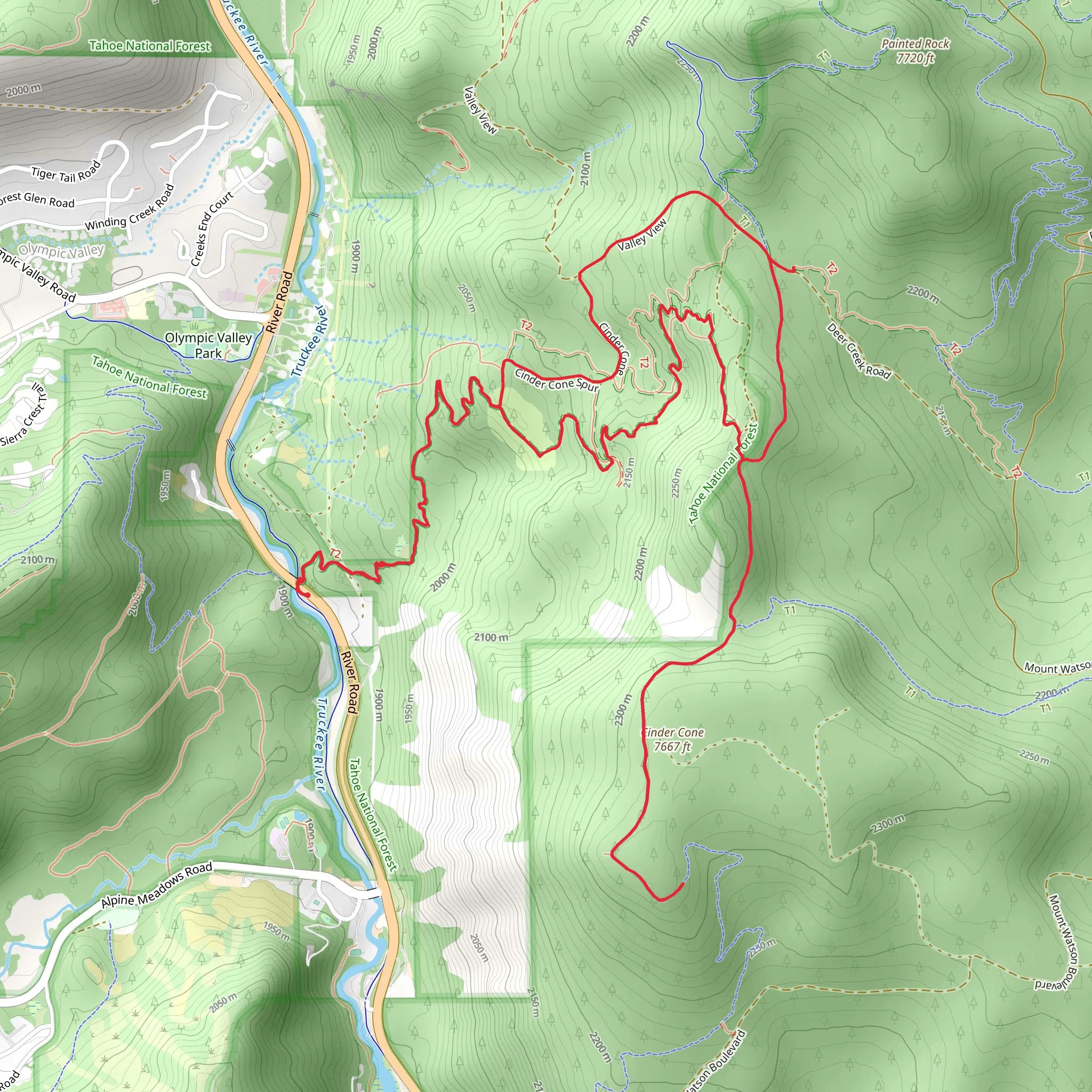 Cinder Cone - Tahoe Rim Trail mobile static map