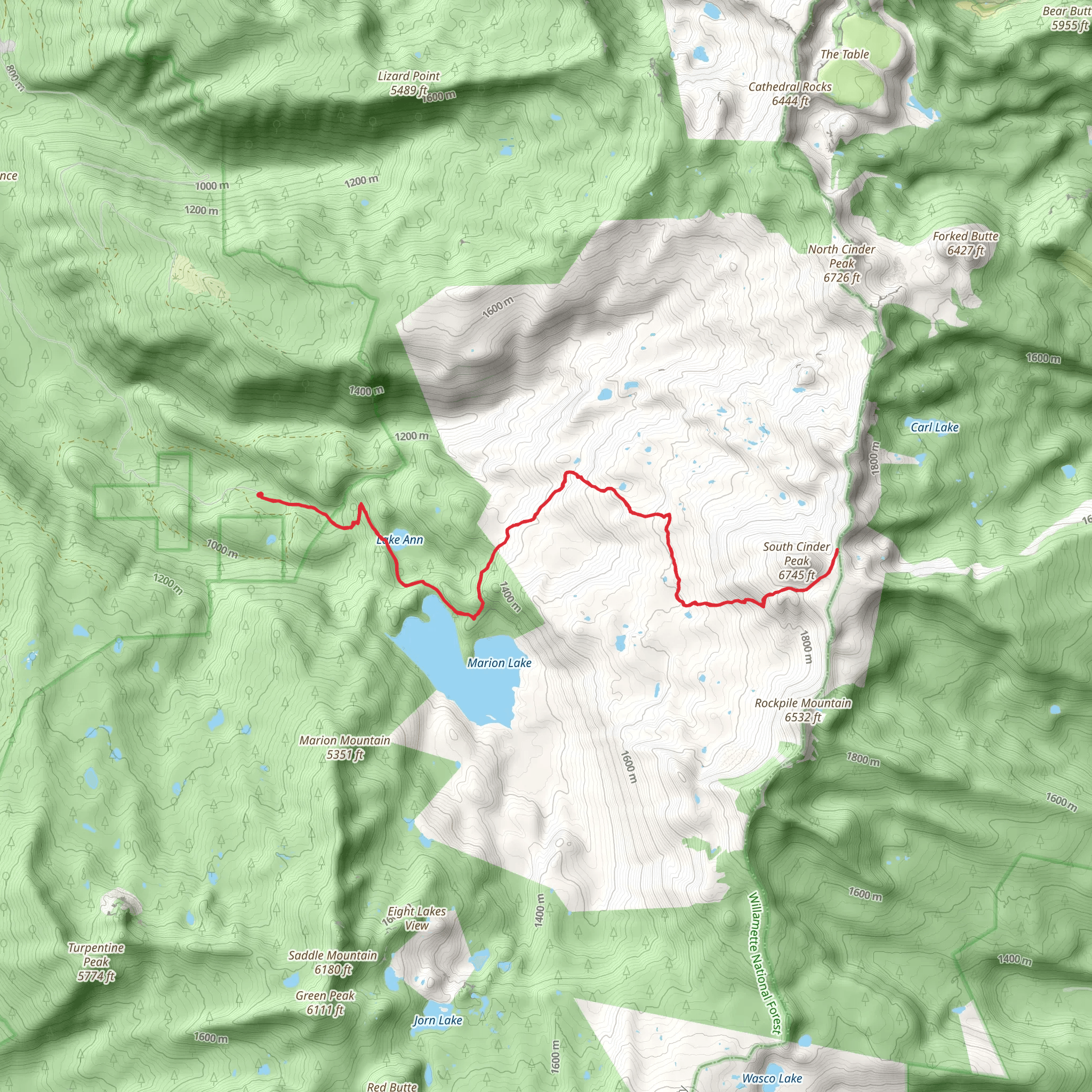 Swallow Lake via Marion Lake Trail mobile static map