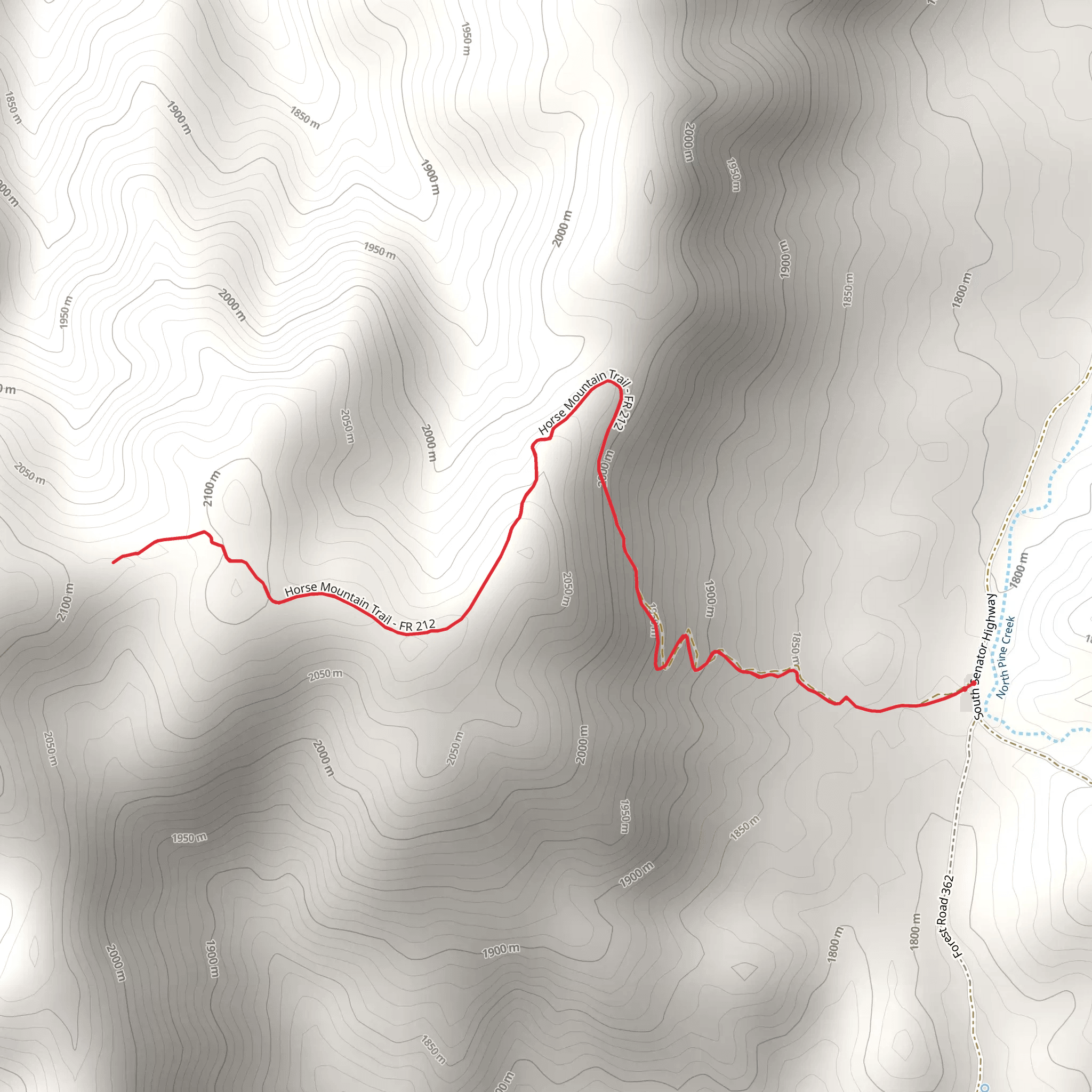 Horse Mountain Trail mobile static map