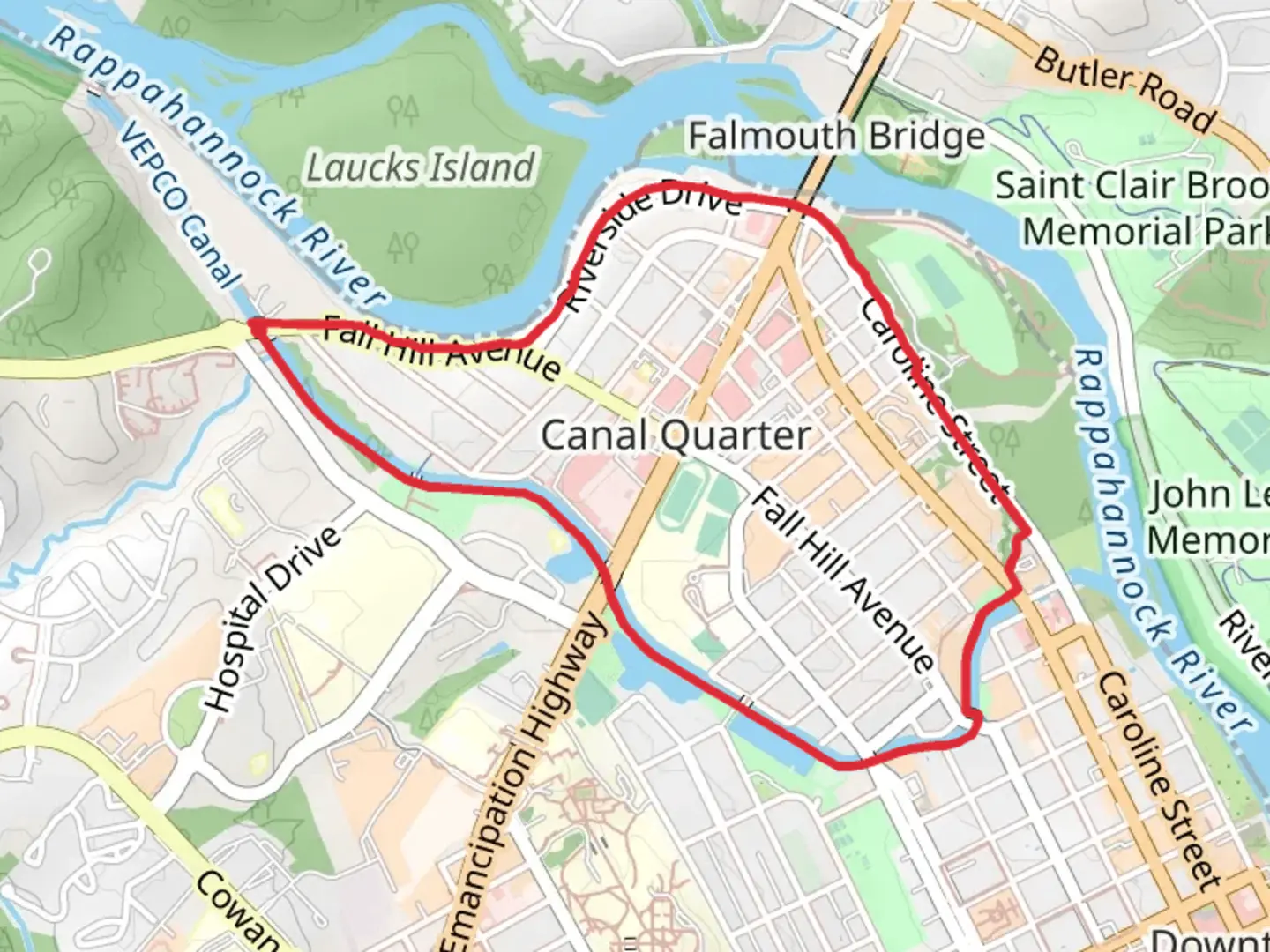 An image depicting the trail Heritage Trail and Canal Path Trail Loop and its surrounding area.