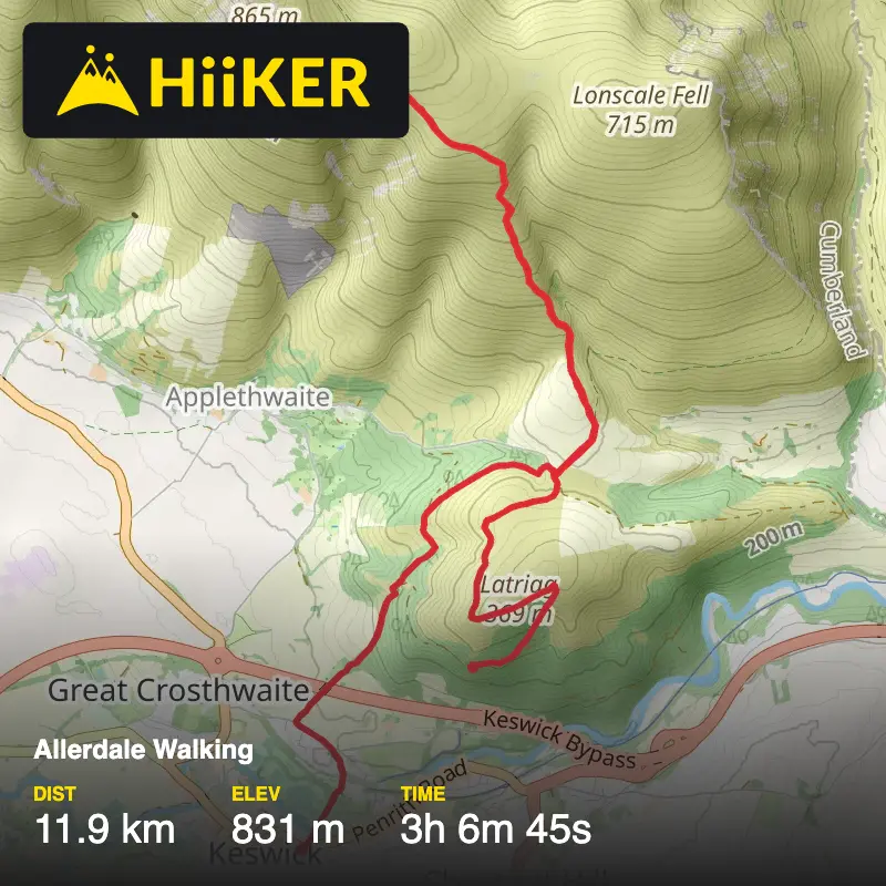 A map preview of the recording Allerdale Walking.