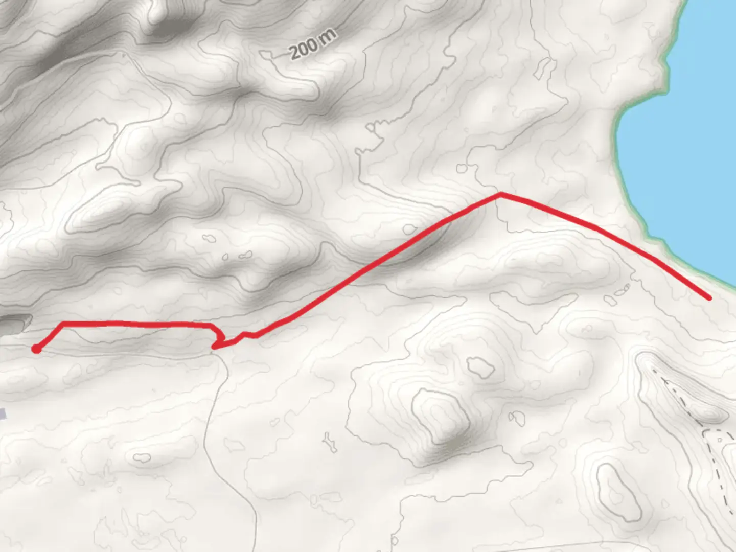An image depicting the trail Spasski Bay via Kennel Creek and its surrounding area.