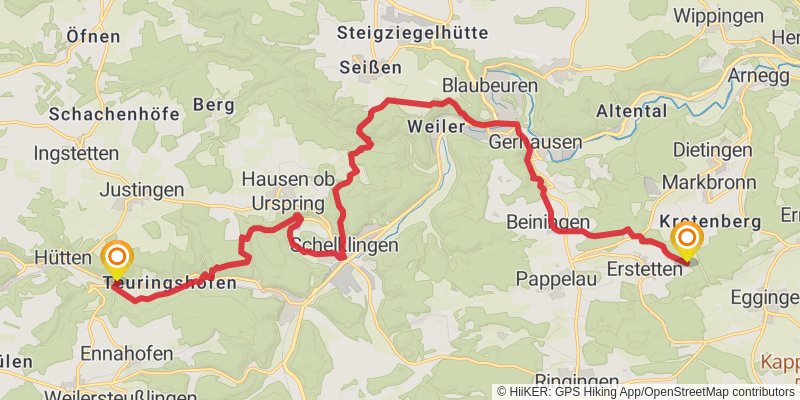 Schwäbische Alb Südrand - Weg HW 2 stage 7 Map