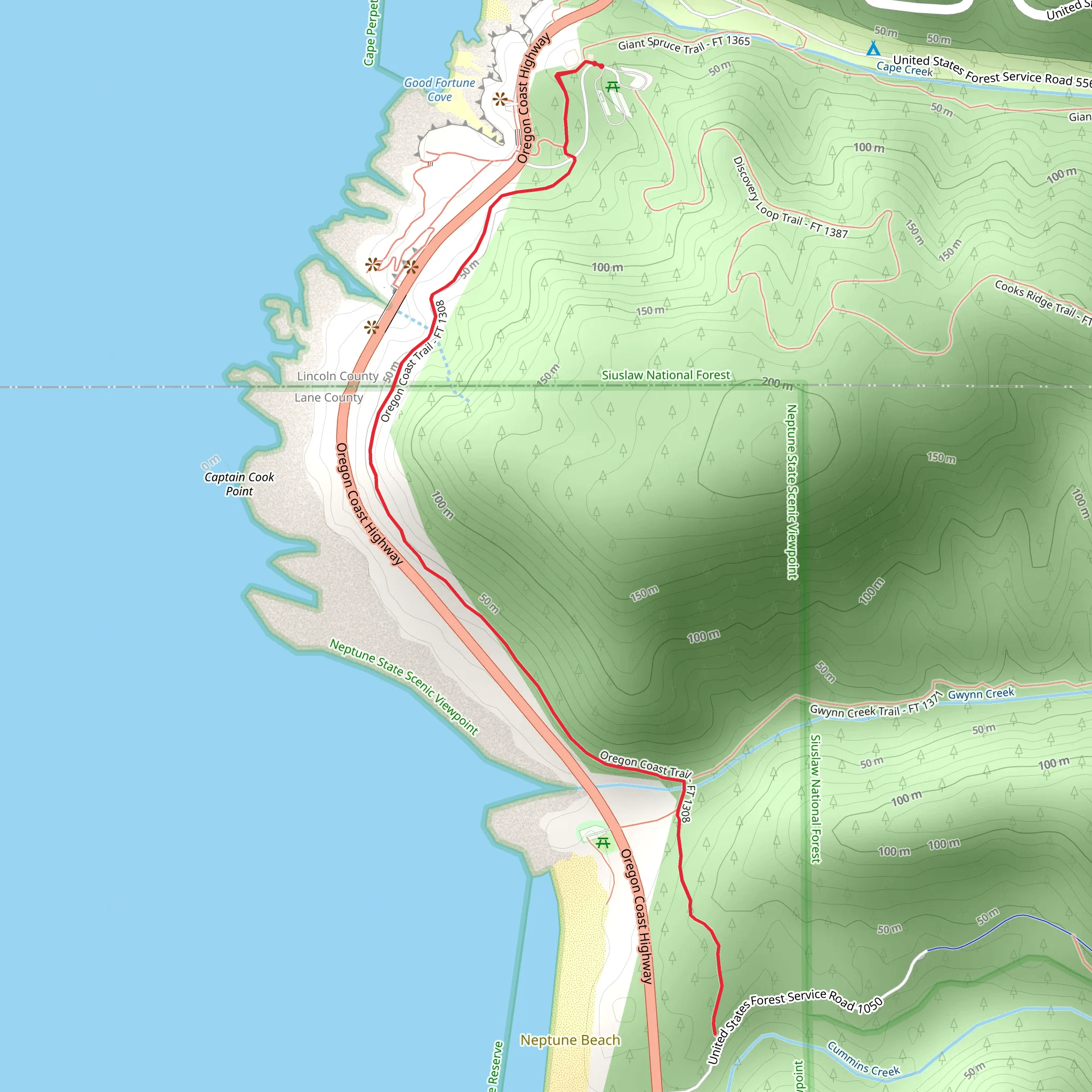 Oregon Coast Trail - Cape Cove mobile static map