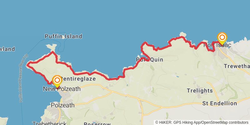 Cornwall Coast Path stage 5 Map
