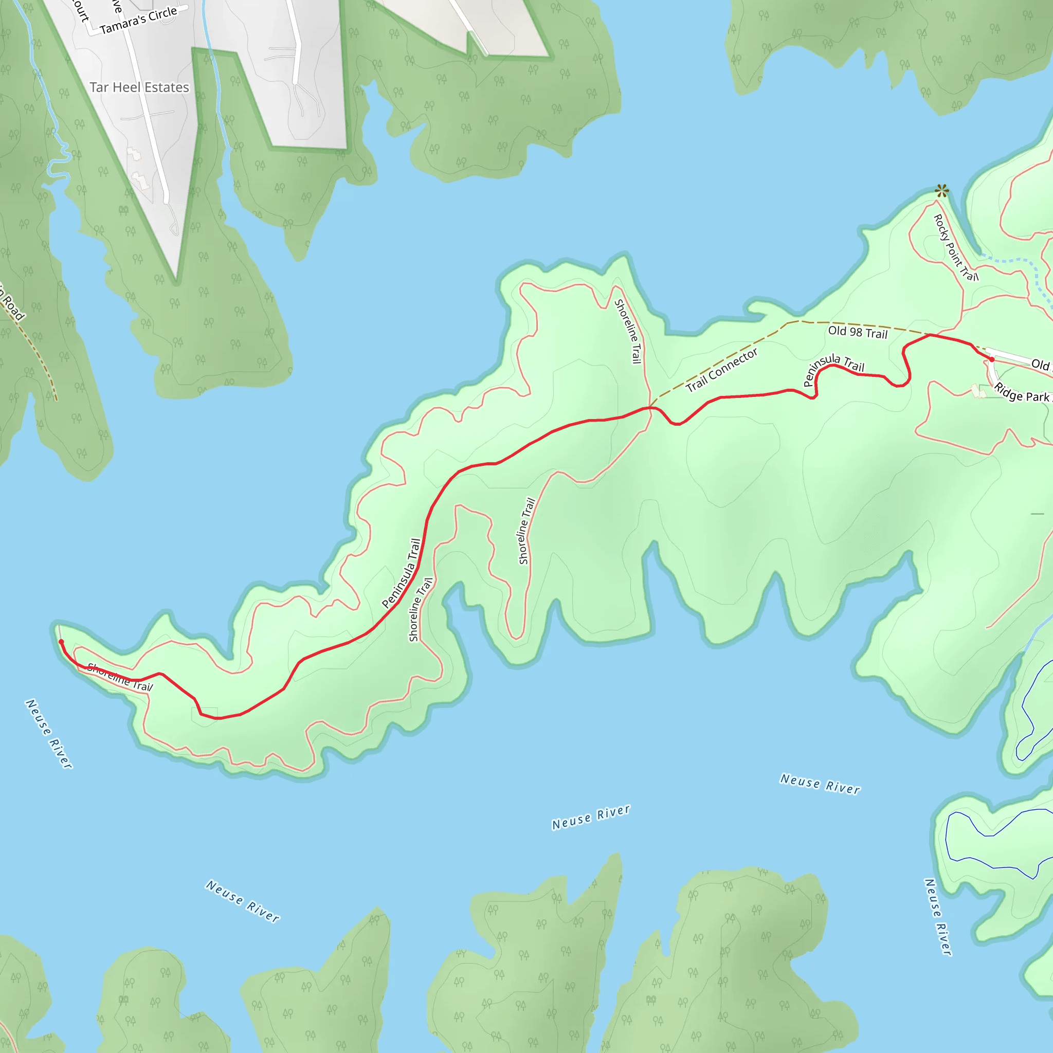 Peninsula Point via Peninsula Trail mobile static map