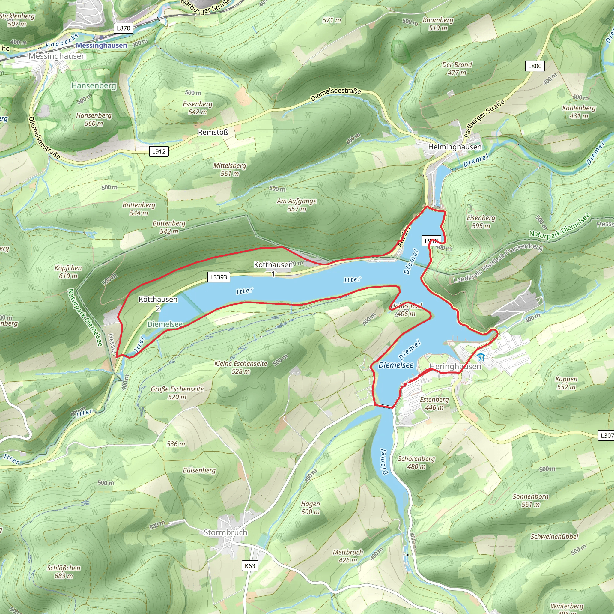 Diemelsee via Heringhausen mobile static map
